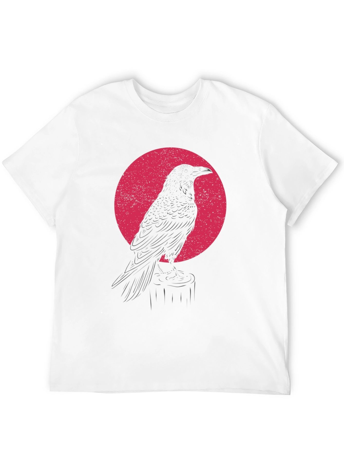 Raven Silhouette Graphic T-Shirt - Black