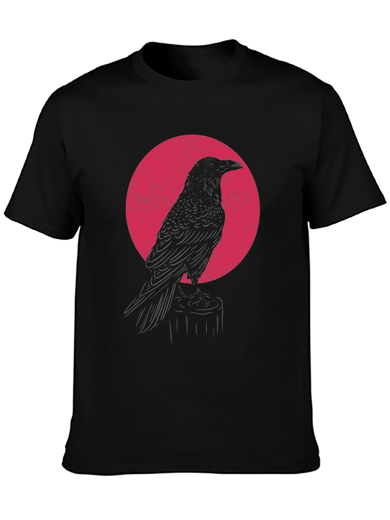 Raven Silhouette Graphic T-Shirt - Black