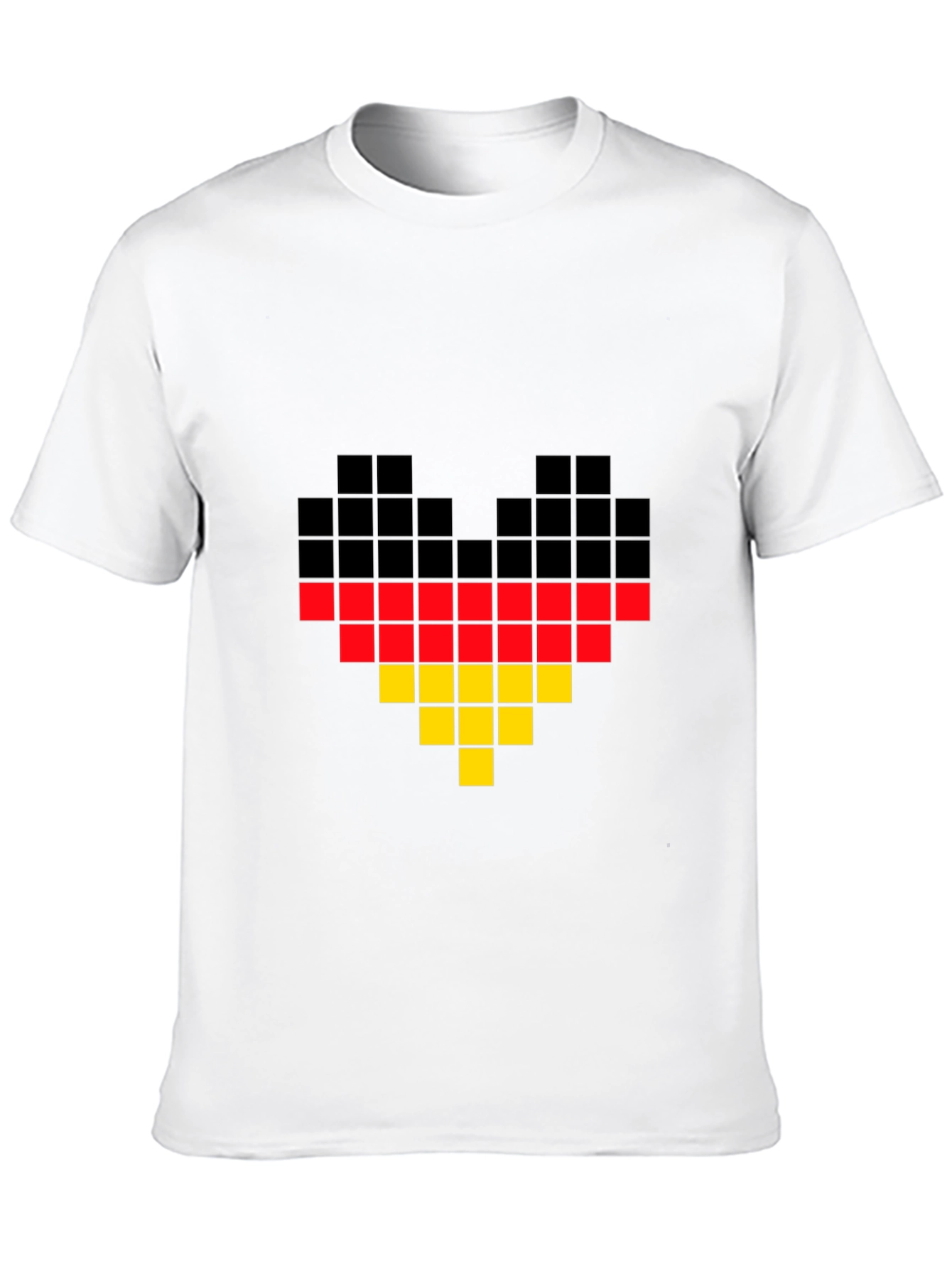 Pixel Germany Flag Heart T-Shirt - Black