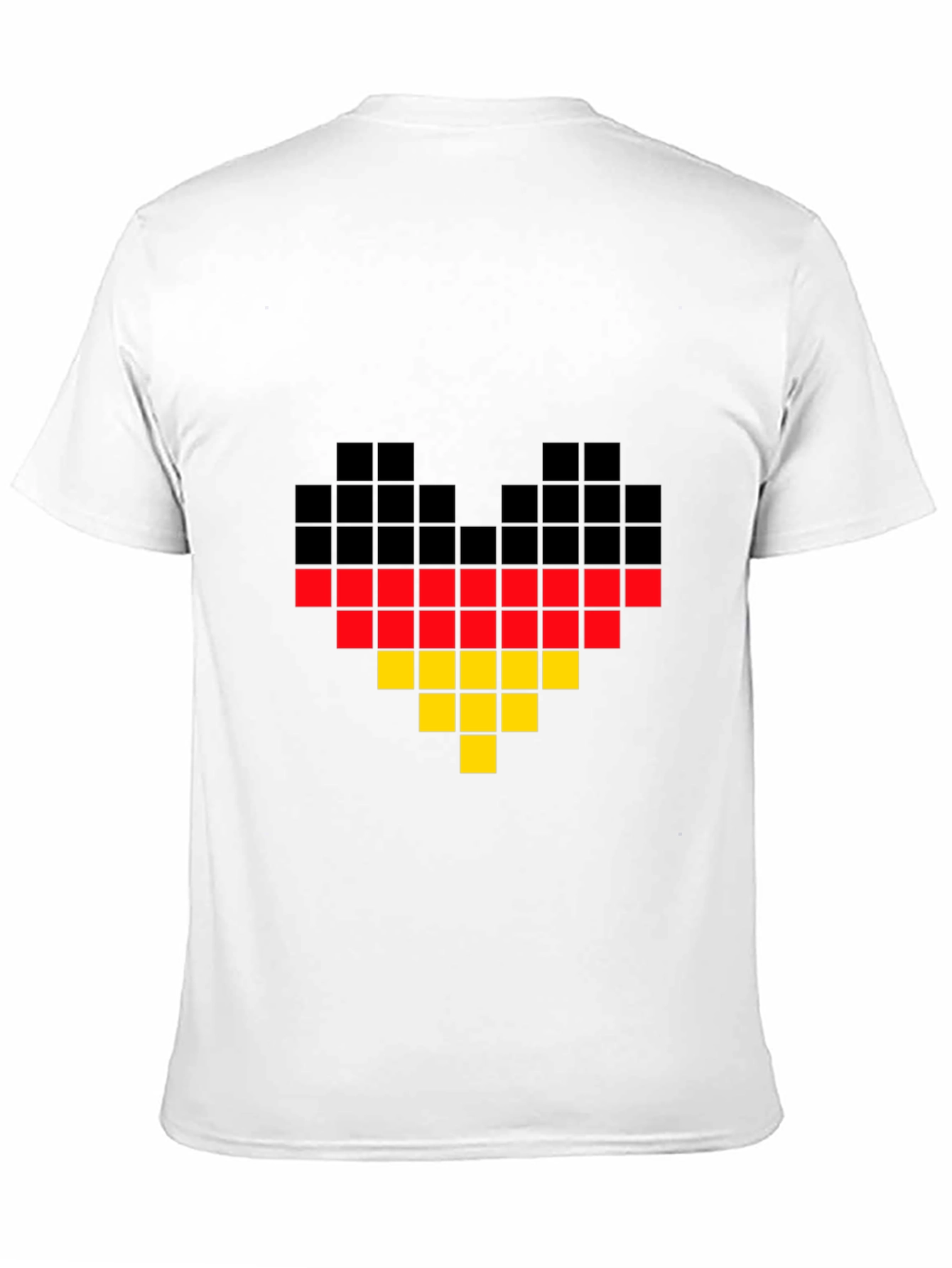 Pixel Germany Flag Heart T-Shirt - Black