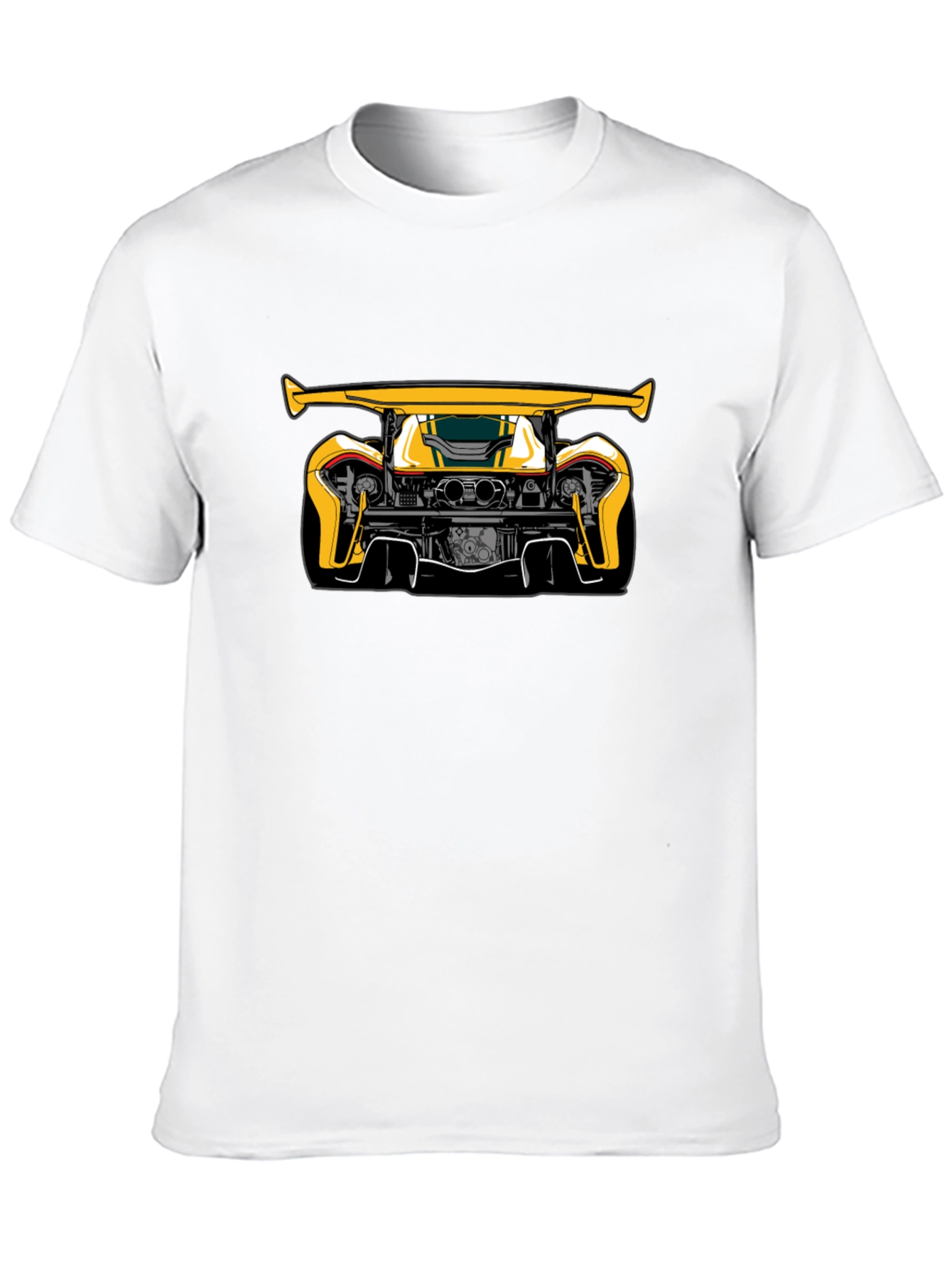 Yellow Car Graphic Black T-Shirt