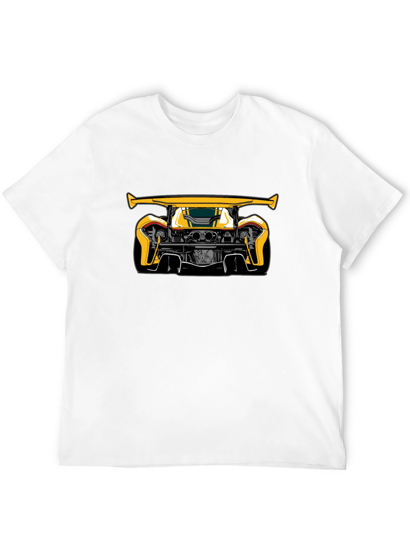 Yellow Car Graphic Black T-Shirt