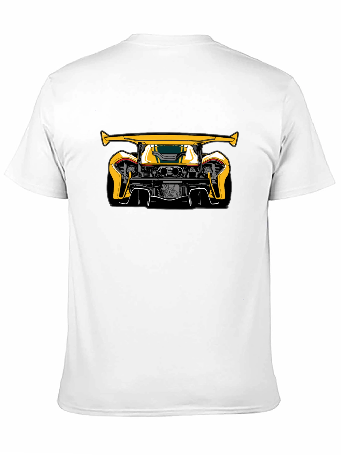 Yellow Car Graphic Black T-Shirt