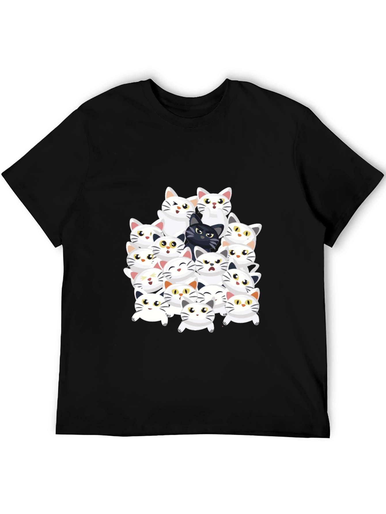 Cat Lover Graphic Tee - Black