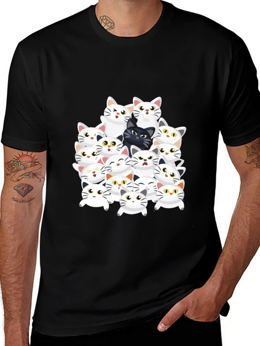 Cat Lover Graphic Tee - Black