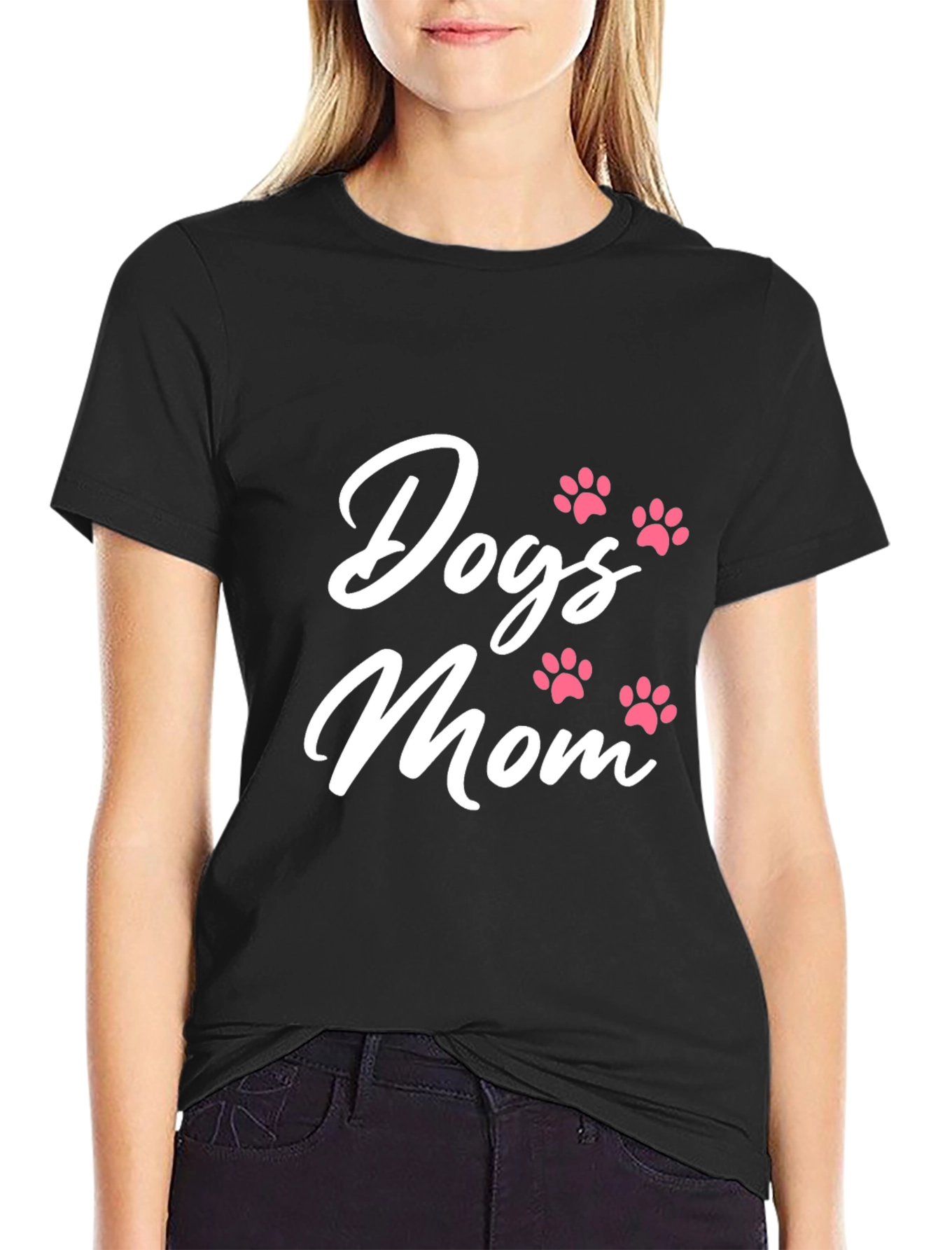 Dogs Mom T-Shirt - Cute Paw Print Design