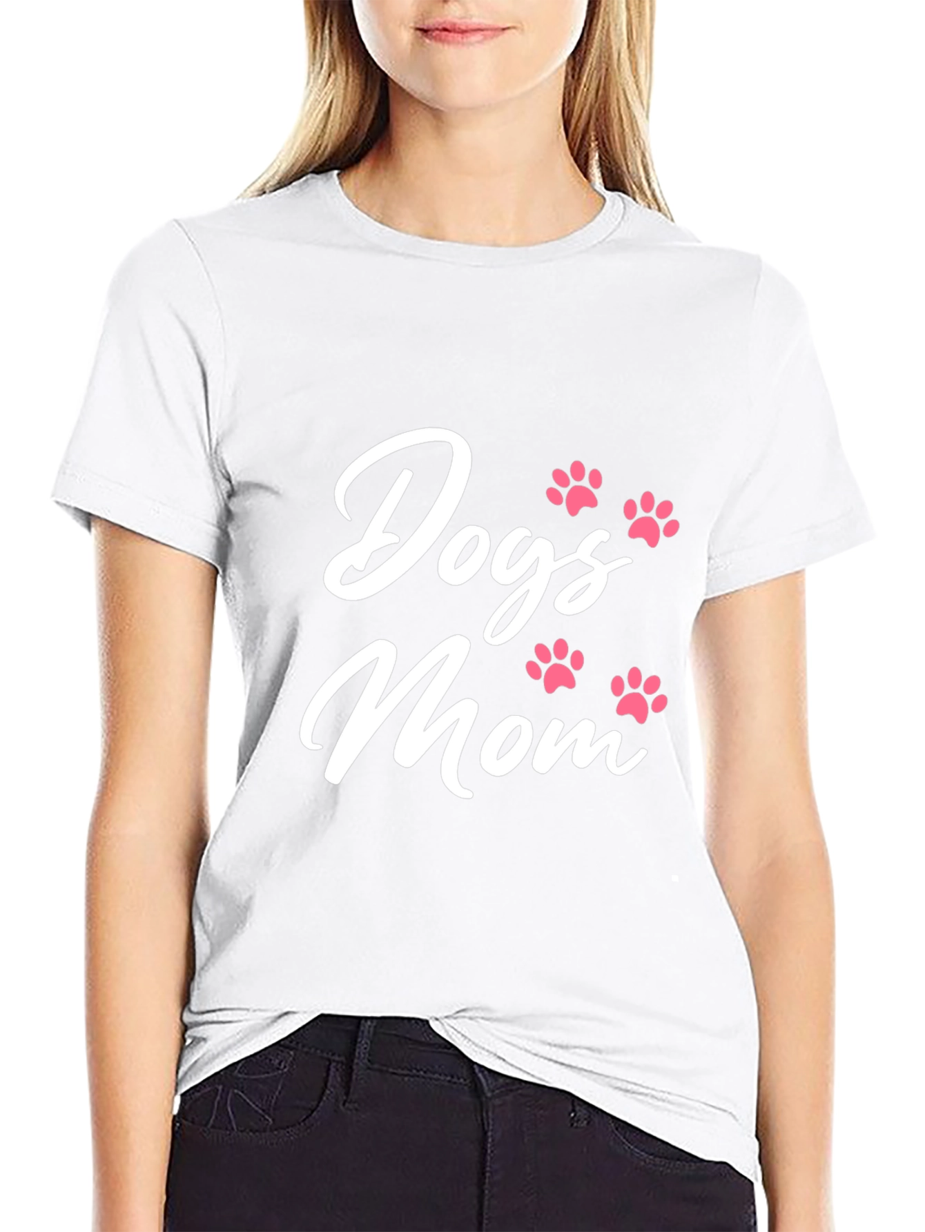 Dogs Mom T-Shirt - Cute Paw Print Design