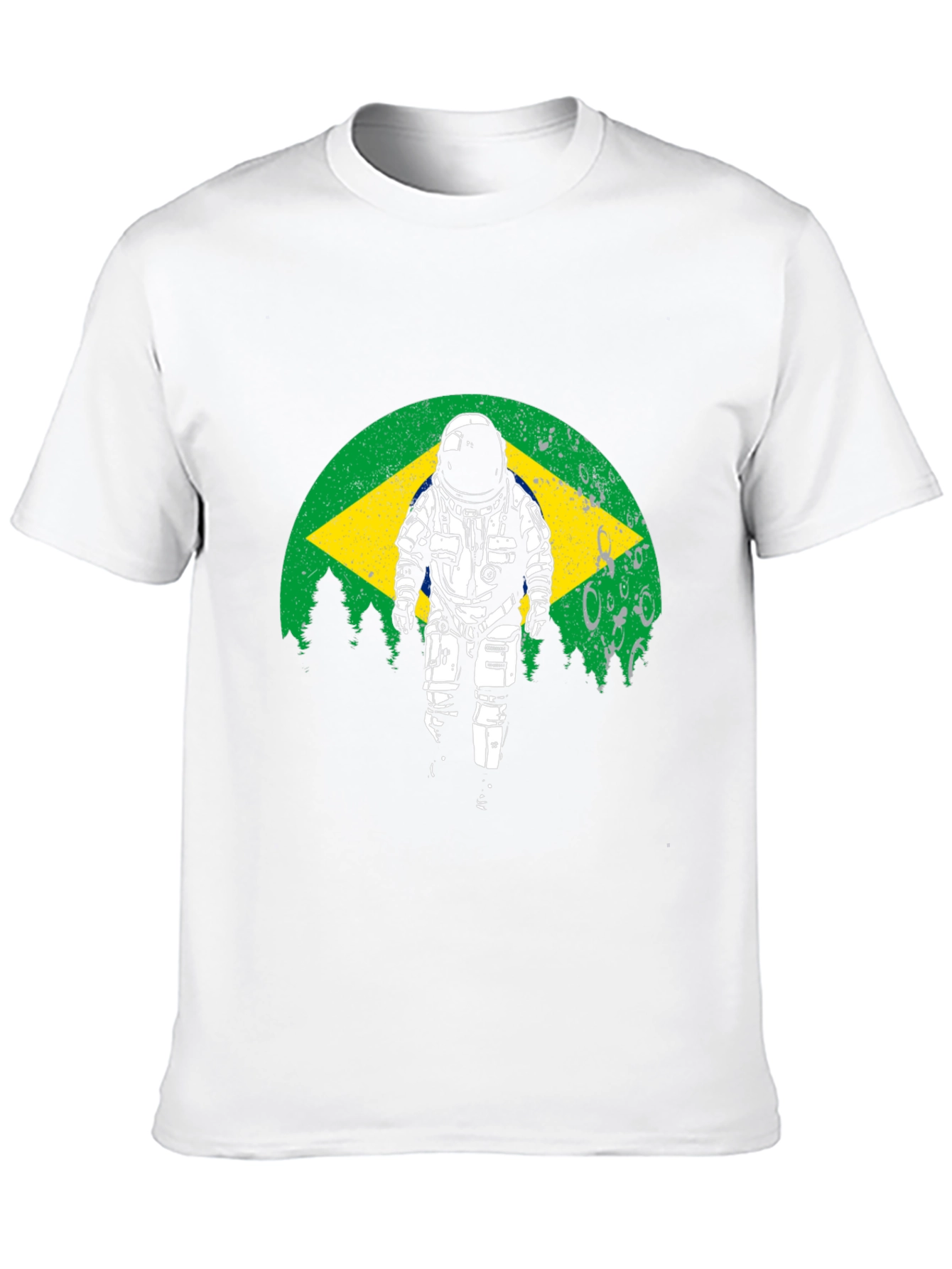 Astronaut Brazil Flag Graphic T-Shirt