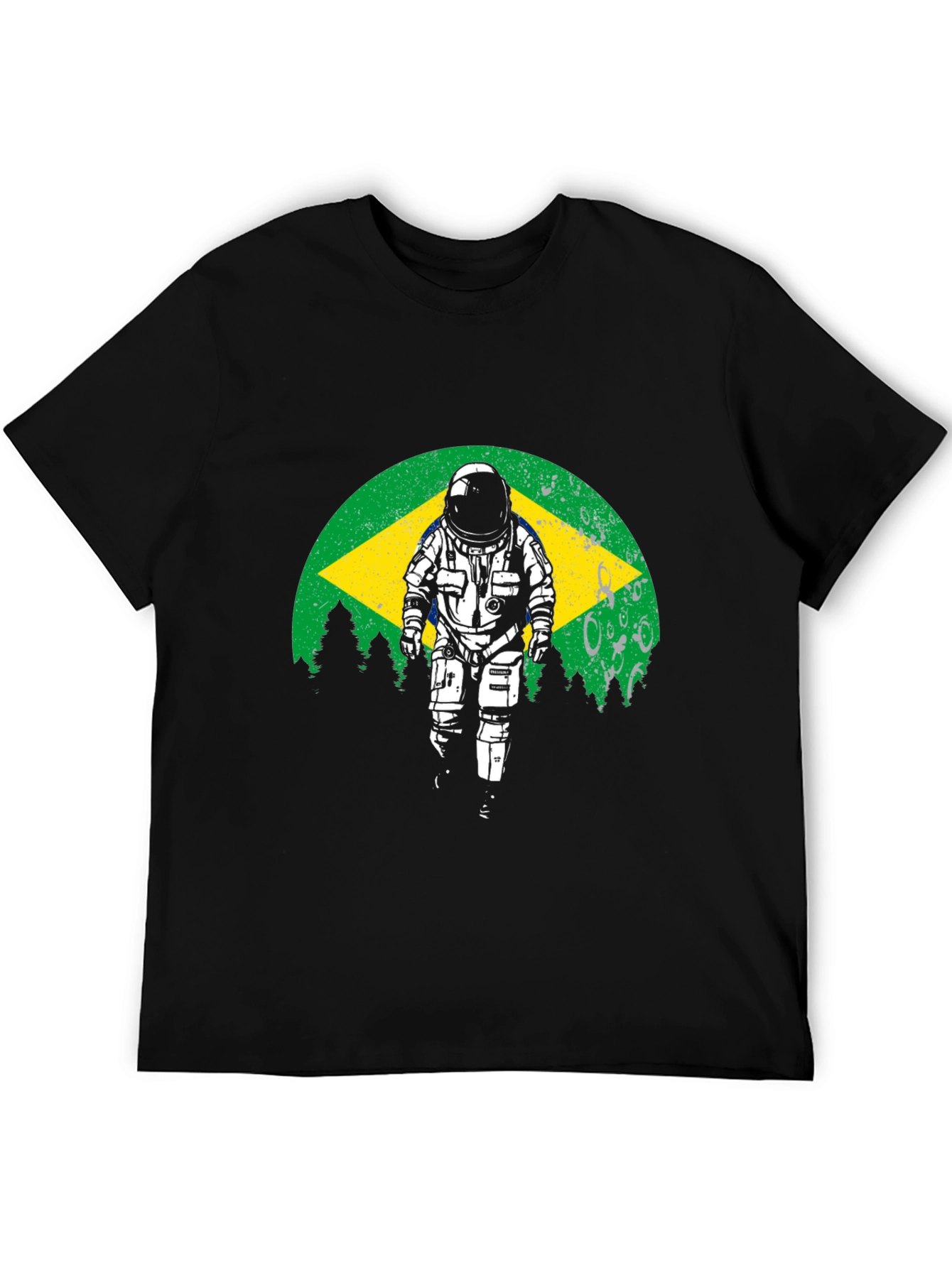 Astronaut Brazil Flag Graphic T-Shirt
