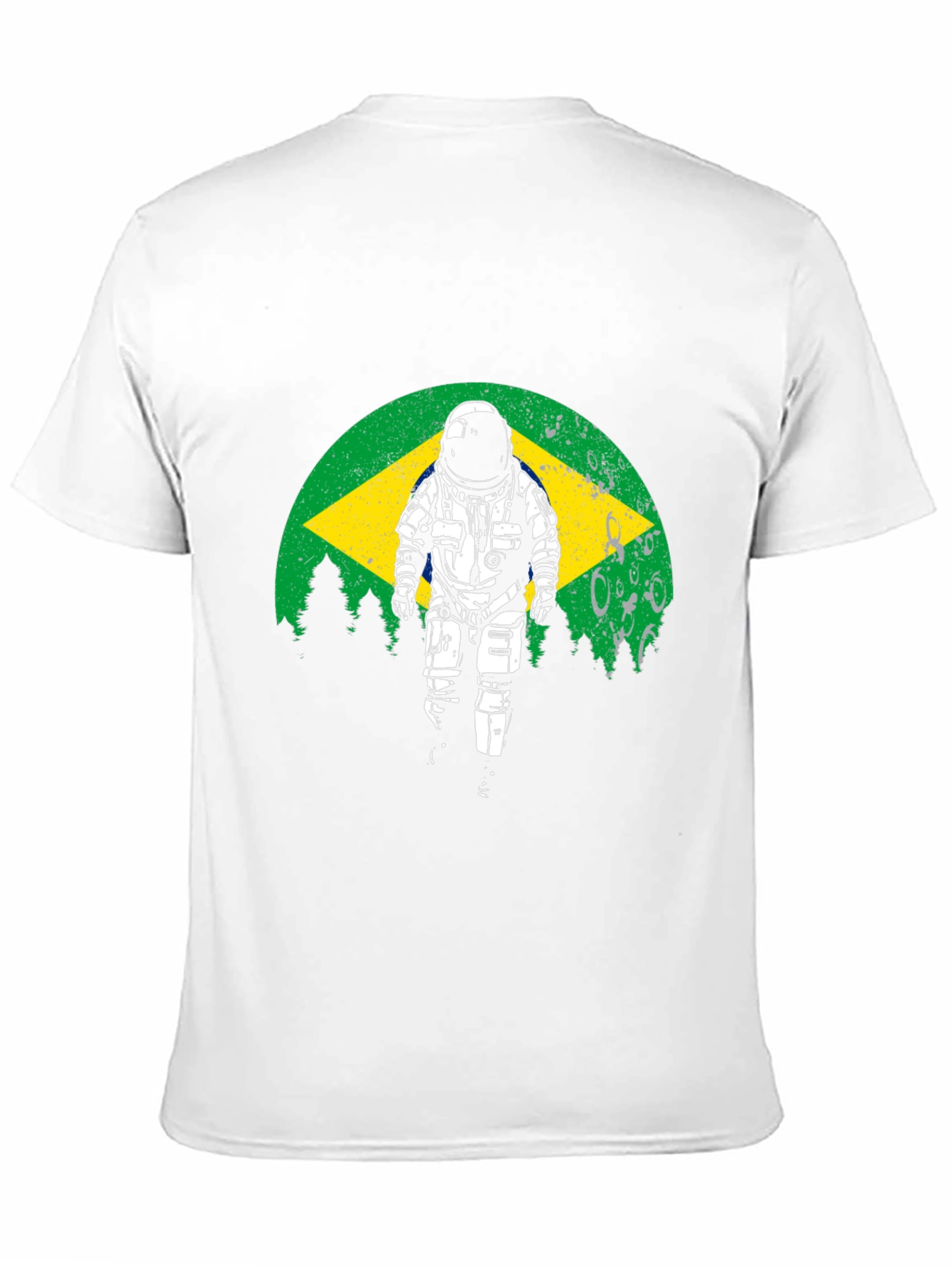 Astronaut Brazil Flag Graphic T-Shirt