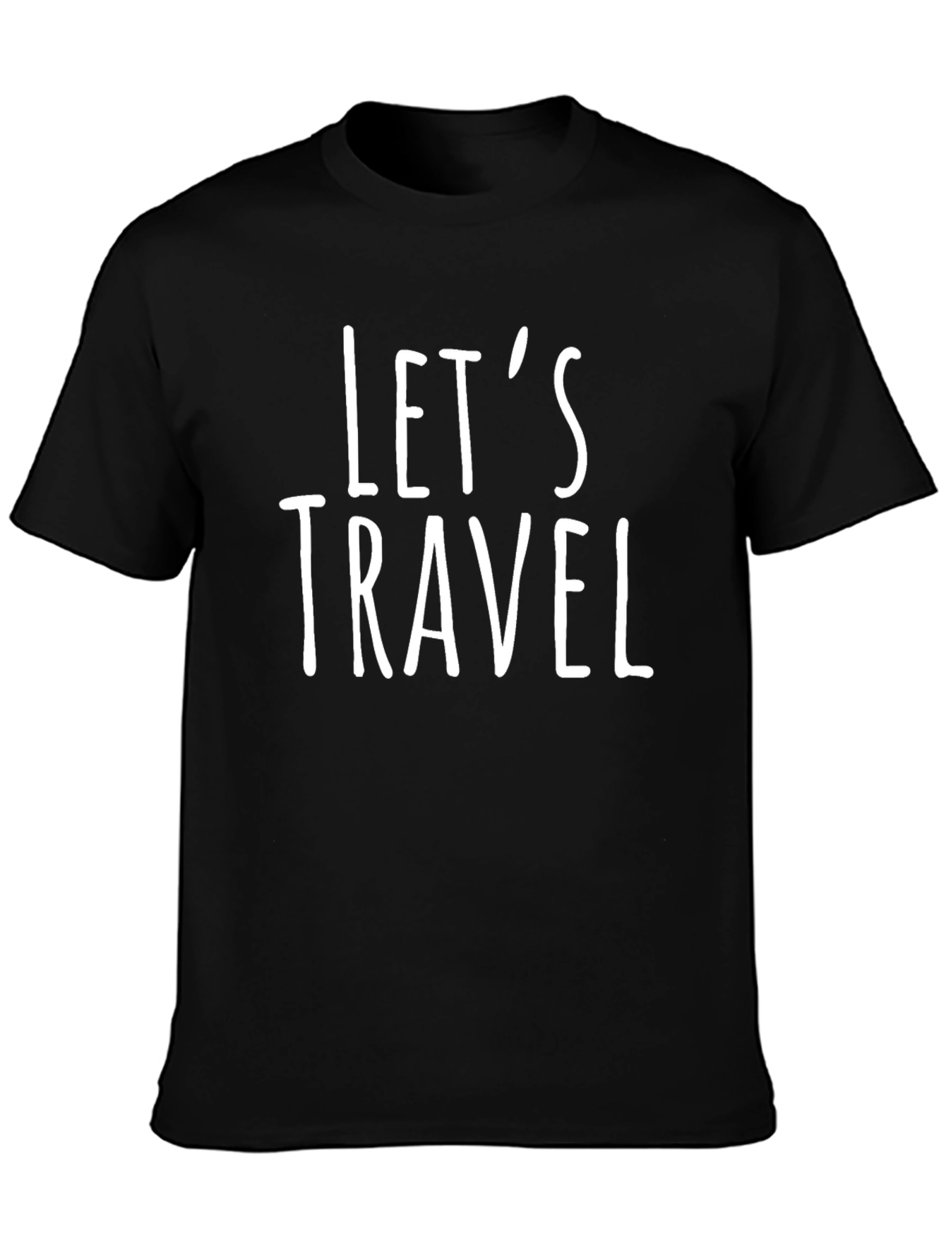 Lets Travel Graphic Tee - Black Cotton Casual Shirt