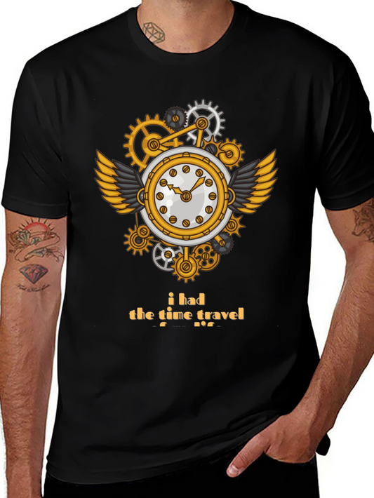Steampunk Time Travel T-Shirt - Unique Clockwork Design