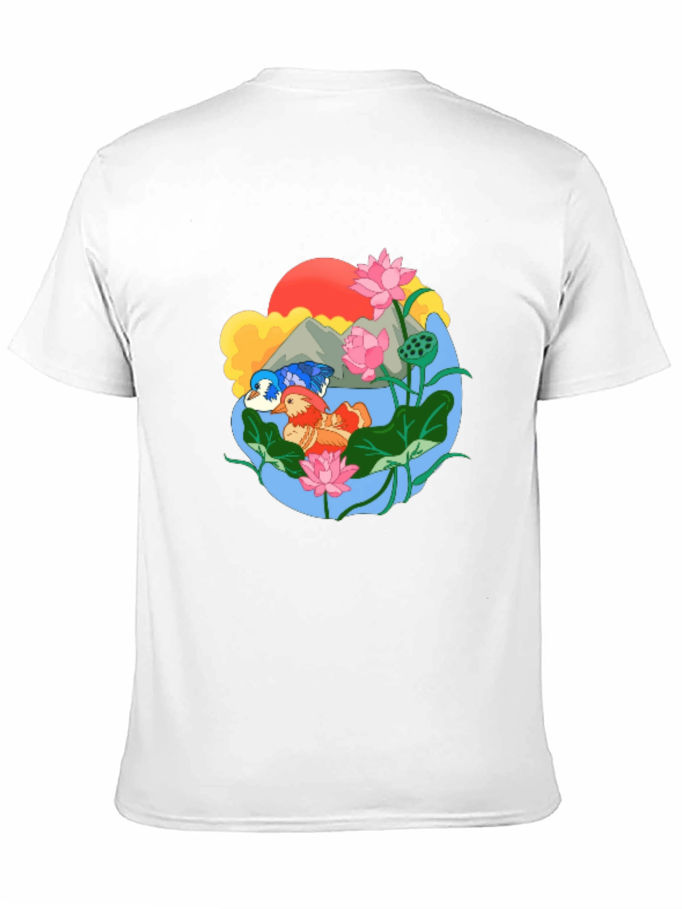 Mandarin Duck Lotus Pond Graphic Tee