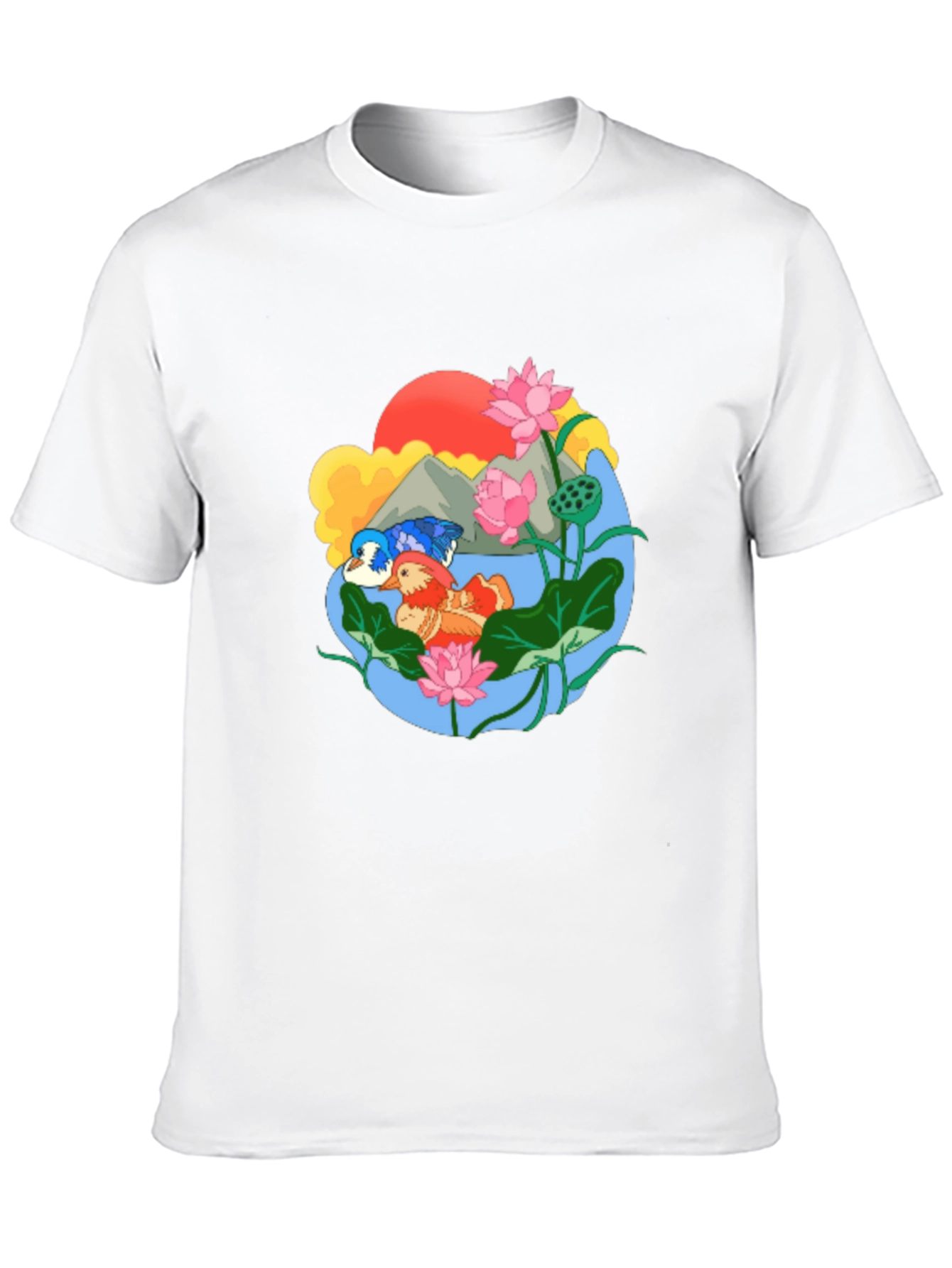 Mandarin Duck Lotus Pond Graphic Tee