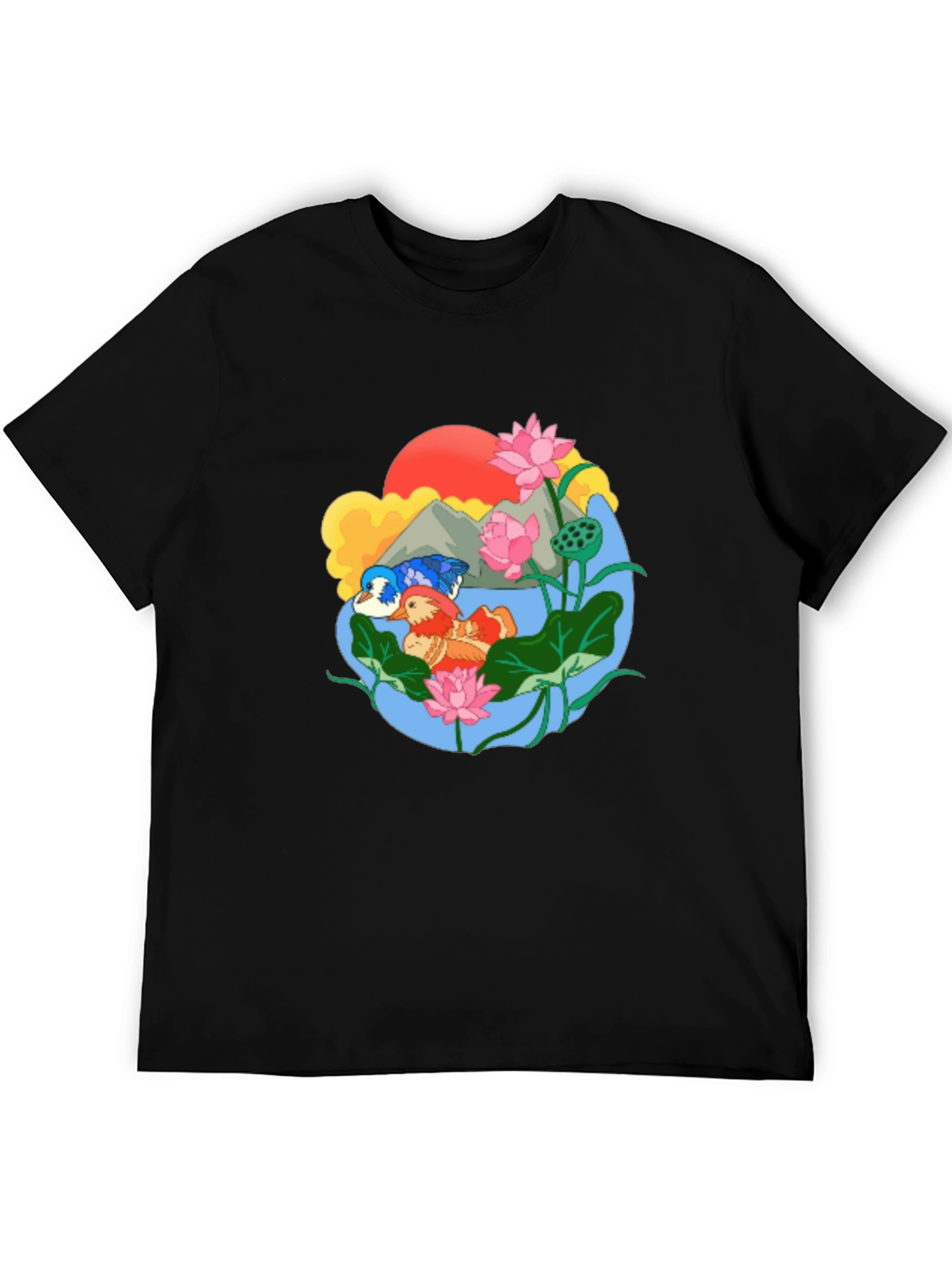 Mandarin Duck Lotus Pond Graphic Tee