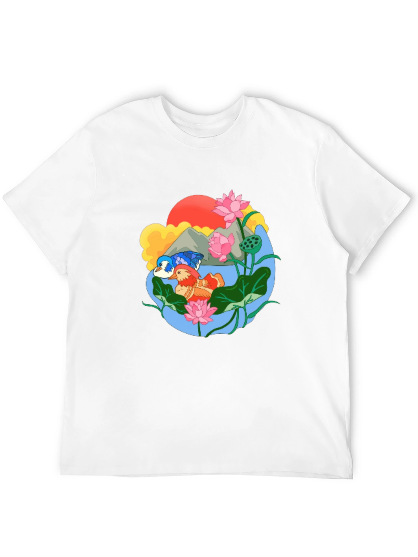 Mandarin Duck Lotus Pond Graphic Tee