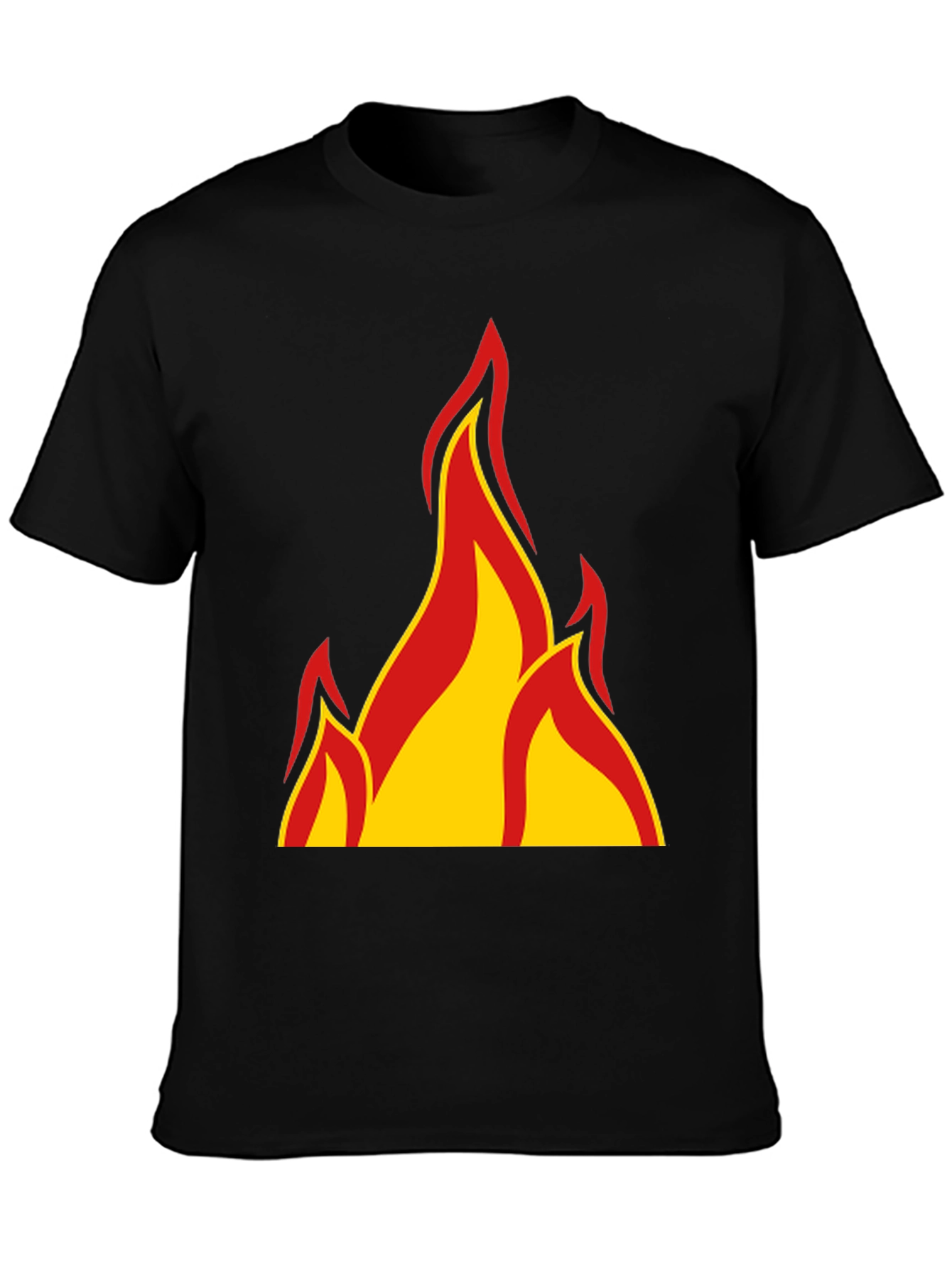 Fiery Flames Graphic T-Shirt - Bold Black Tee