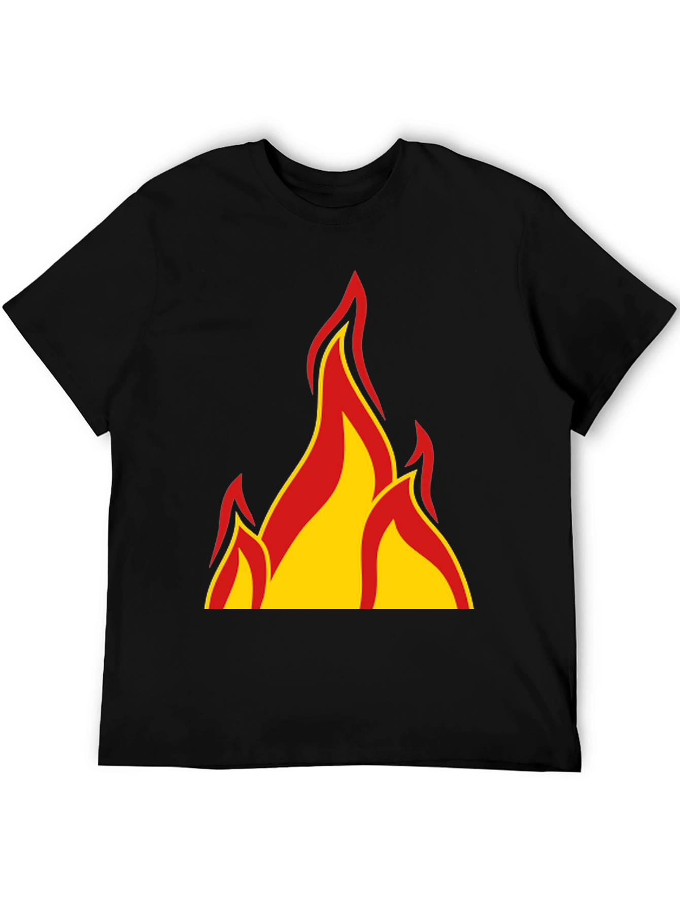 Fiery Flames Graphic T-Shirt - Bold Black Tee