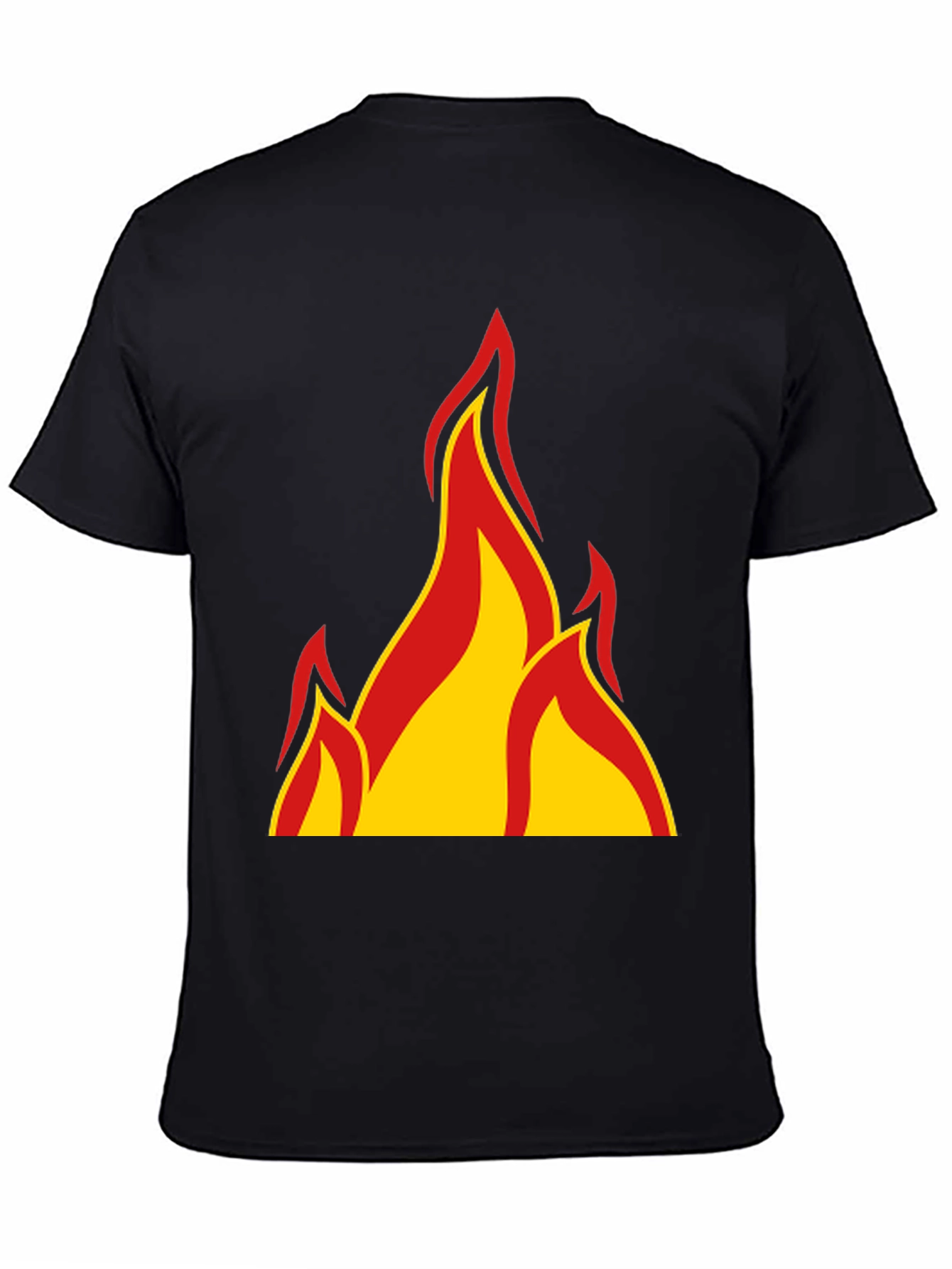 Fiery Flames Graphic T-Shirt - Bold Black Tee