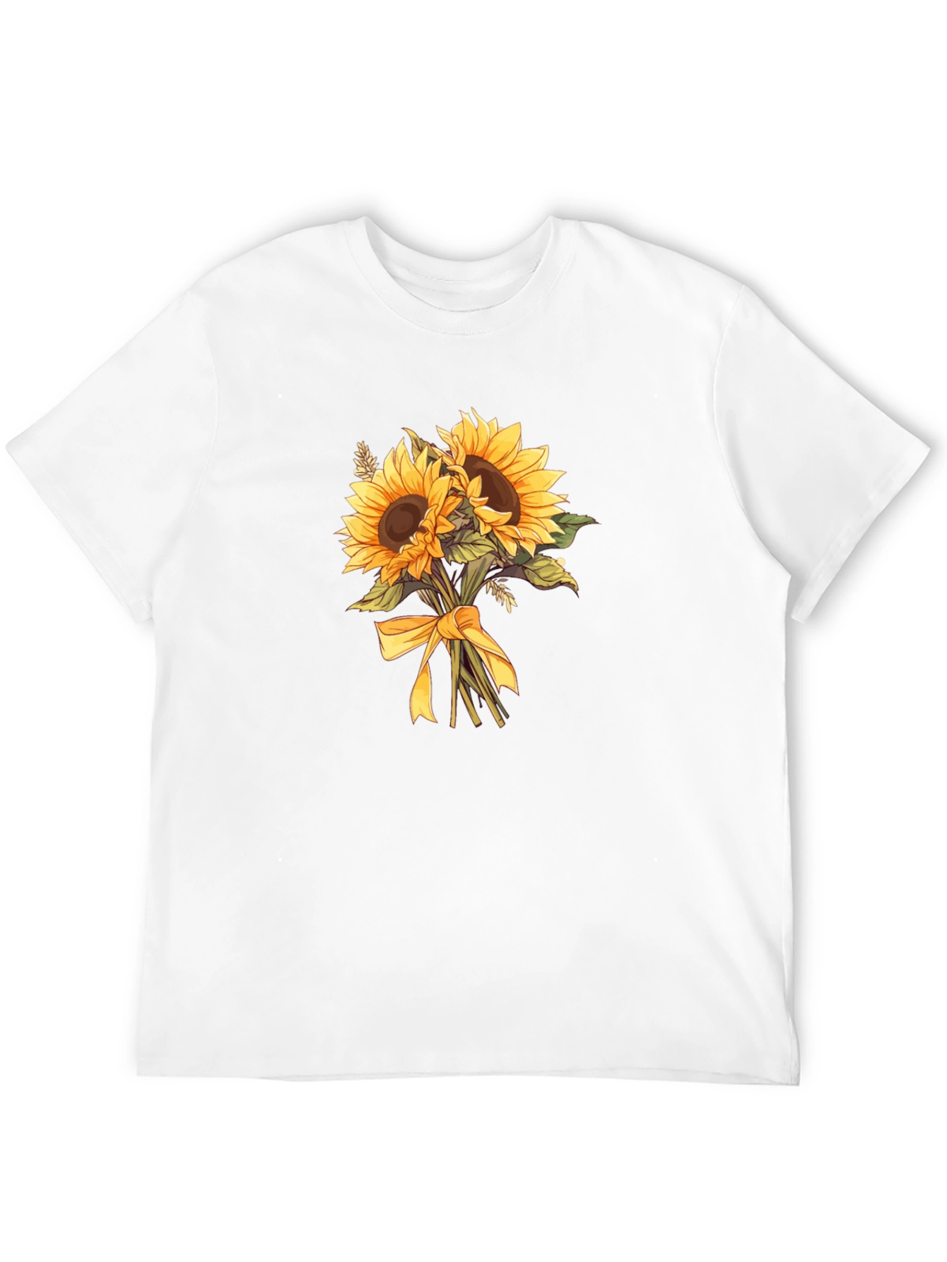 Sunflower Bouquet Graphic Tee - Black Cotton Blend