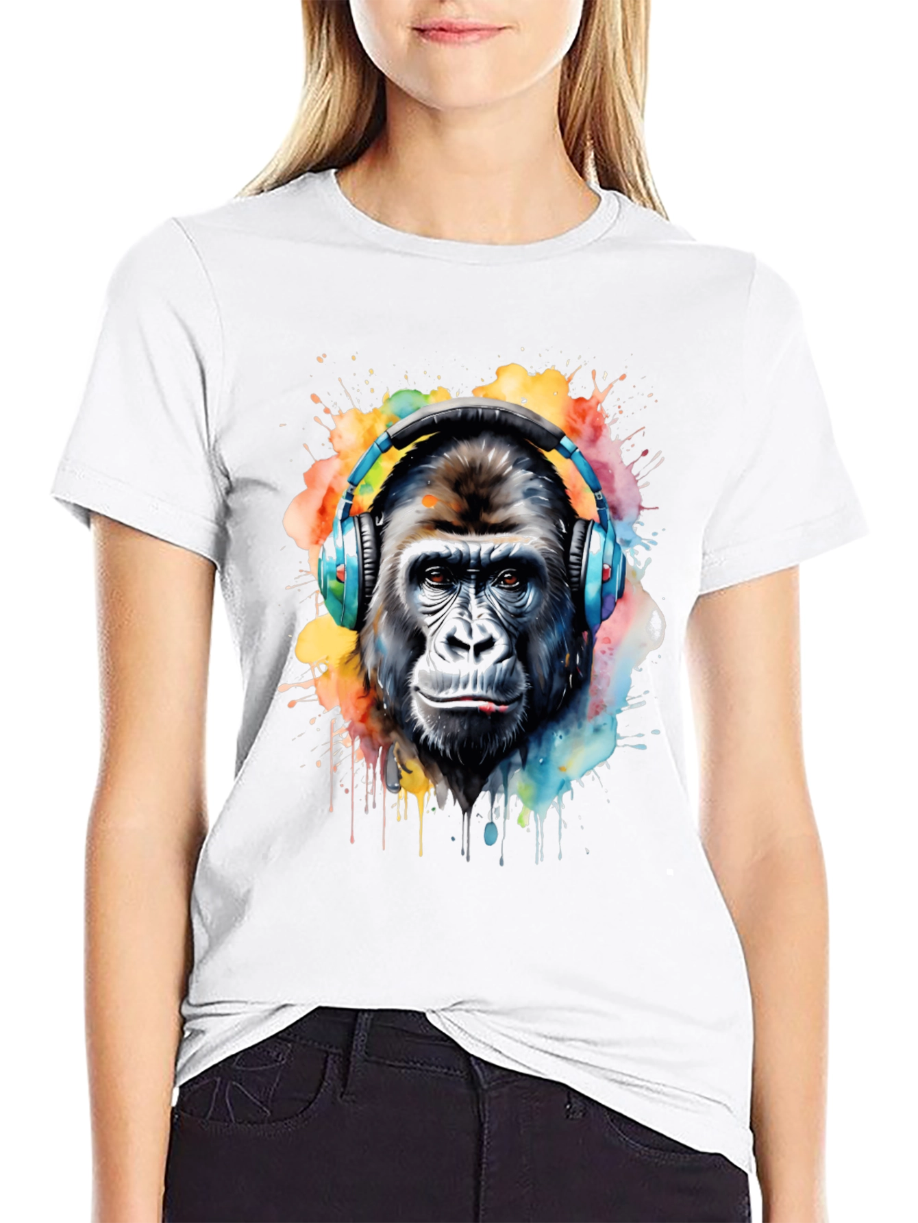 Gorilla Headphone Graphic Tee - Music Lover T-Shirt