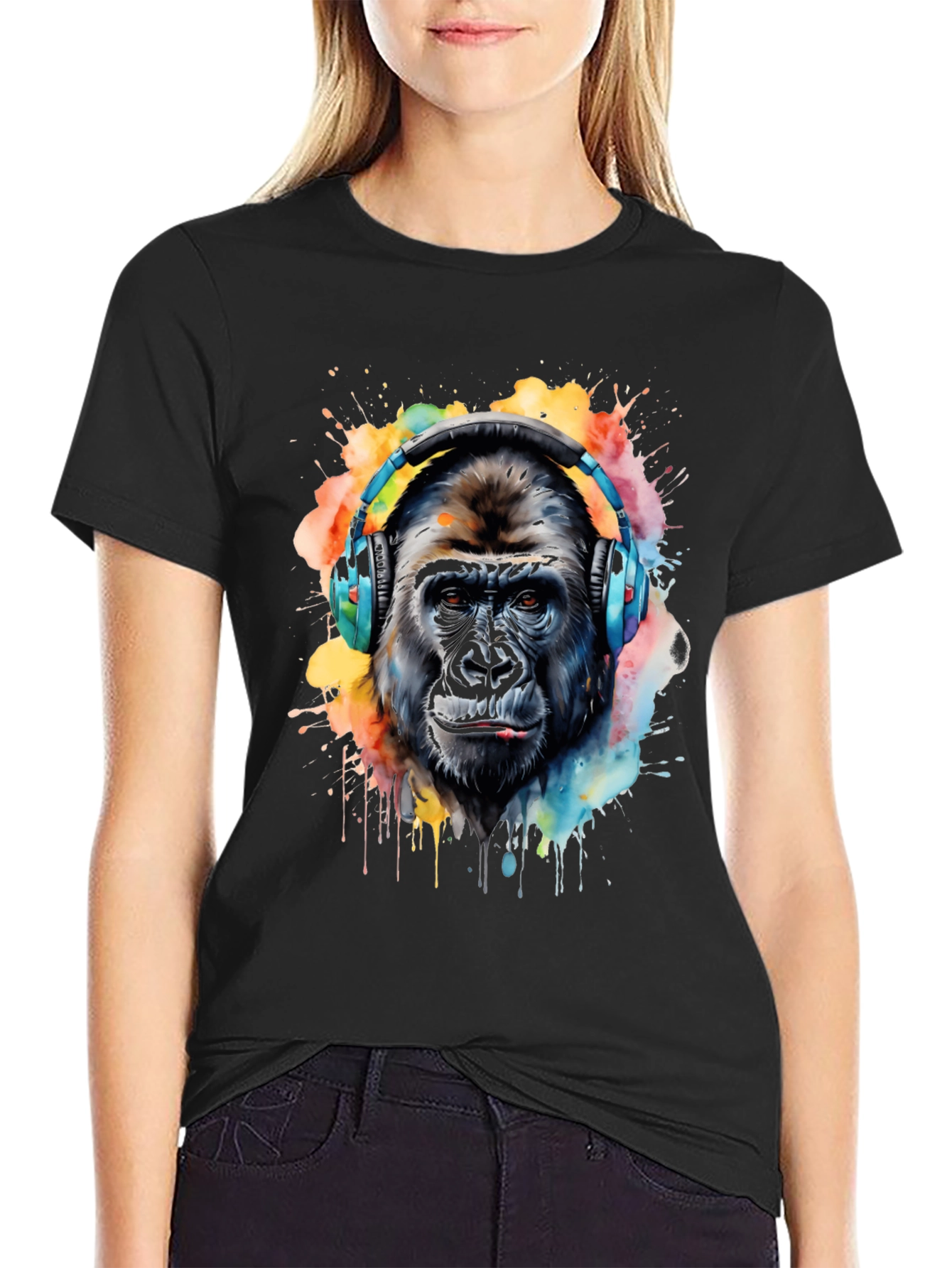 Gorilla Headphone Graphic Tee - Music Lover T-Shirt