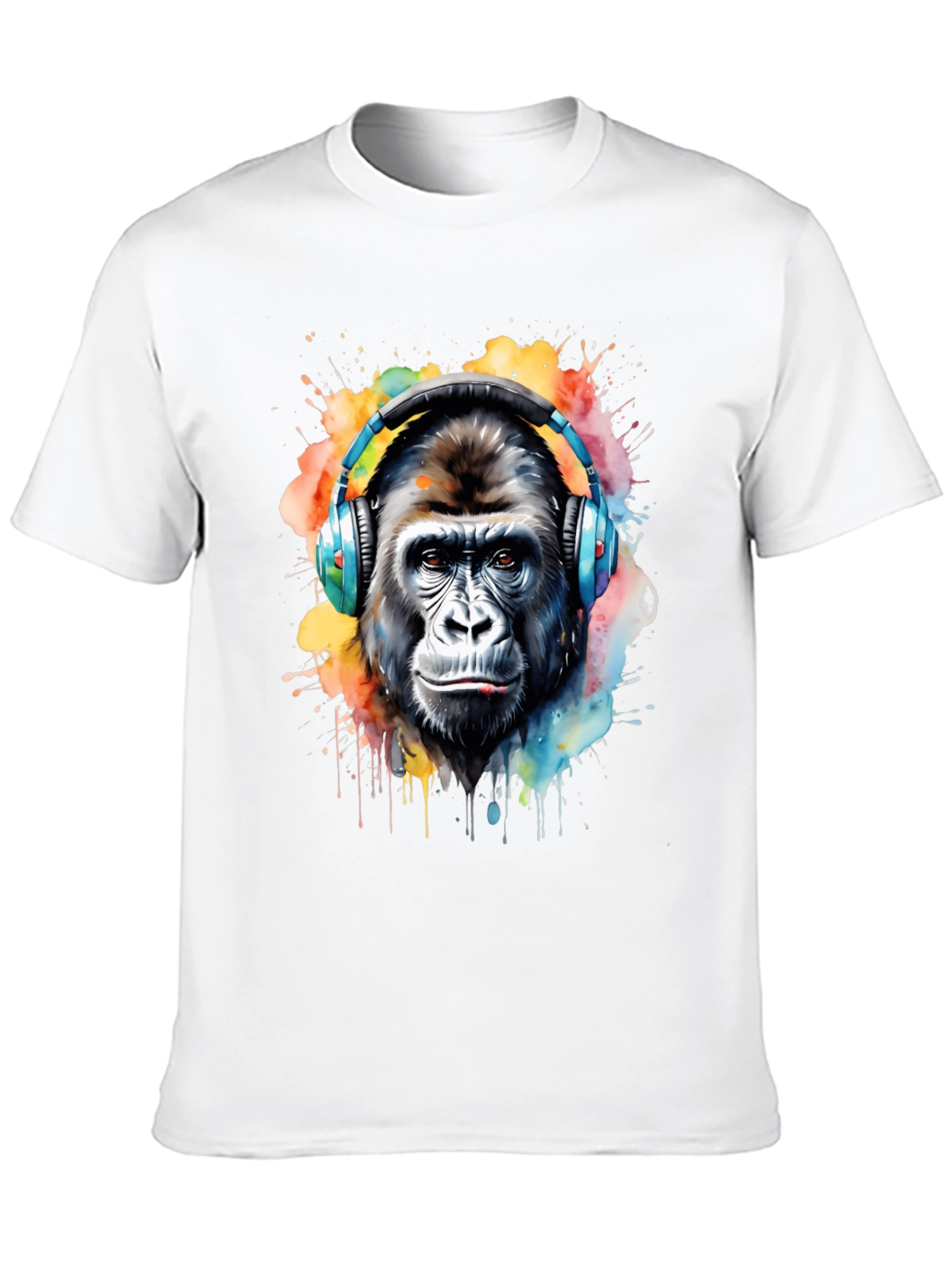 Gorilla Headphone Graphic Tee - Music Lover T-Shirt