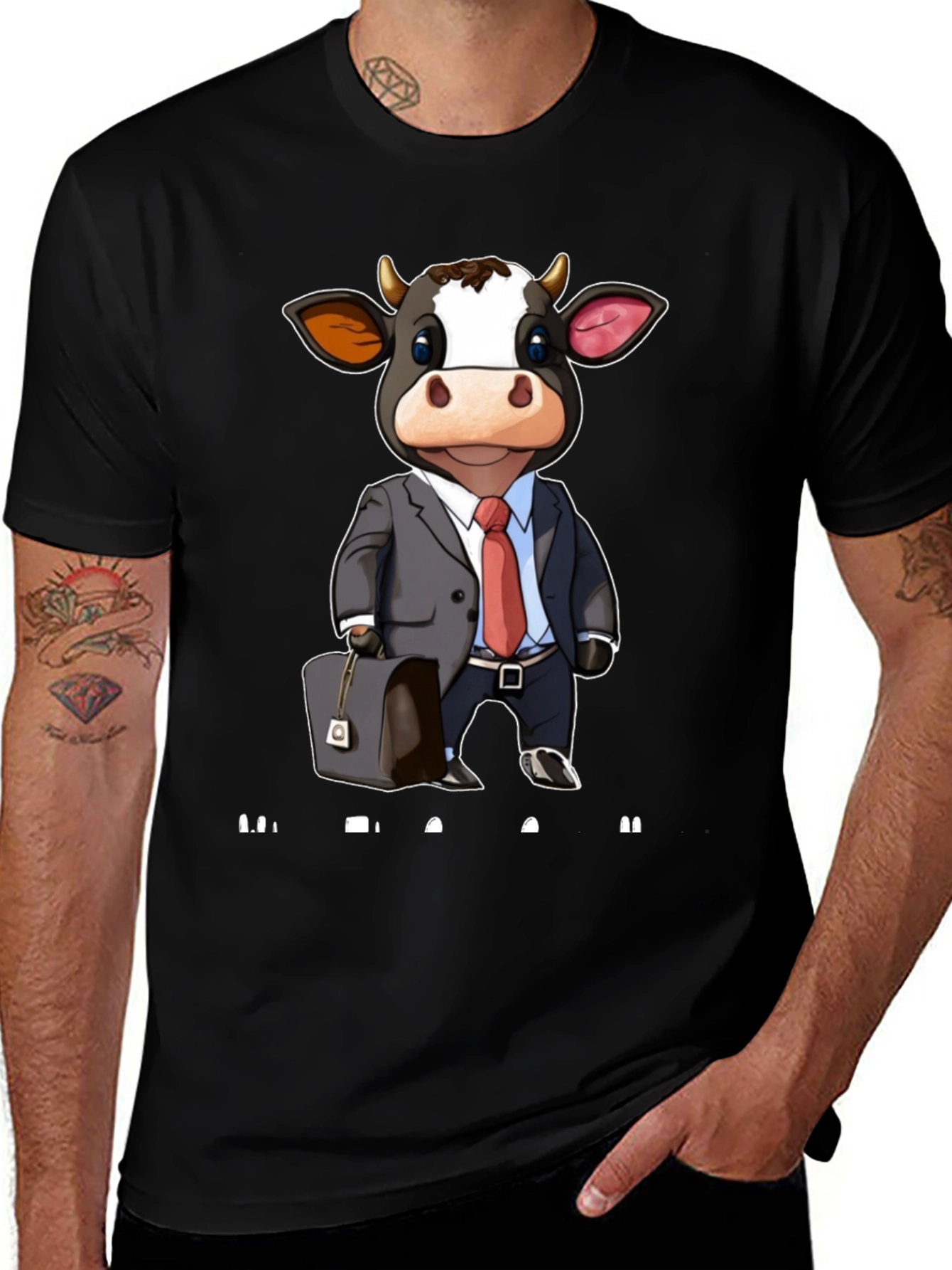 Cow Business Cartoon T-Shirt