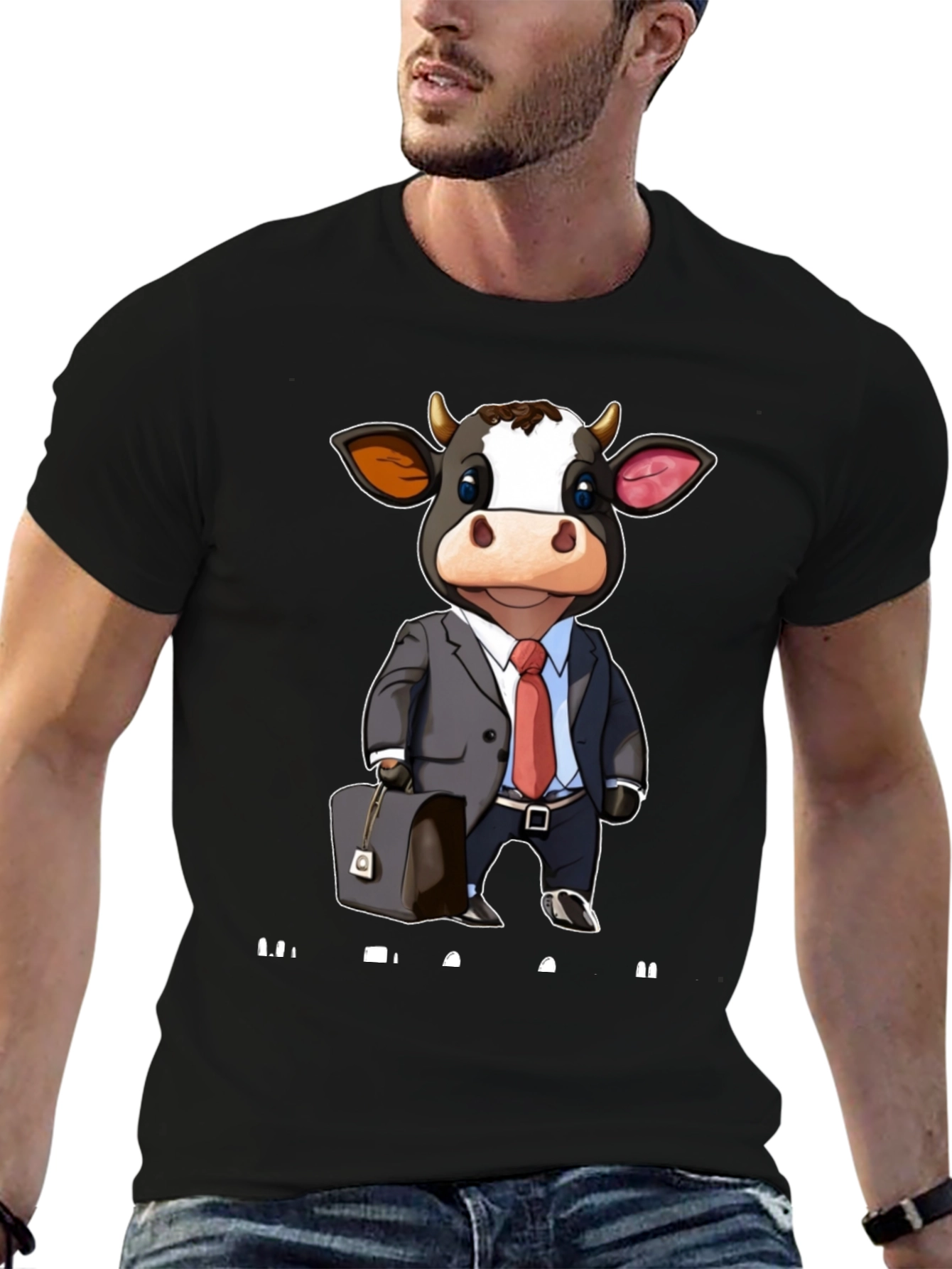 Cow Business Cartoon T-Shirt