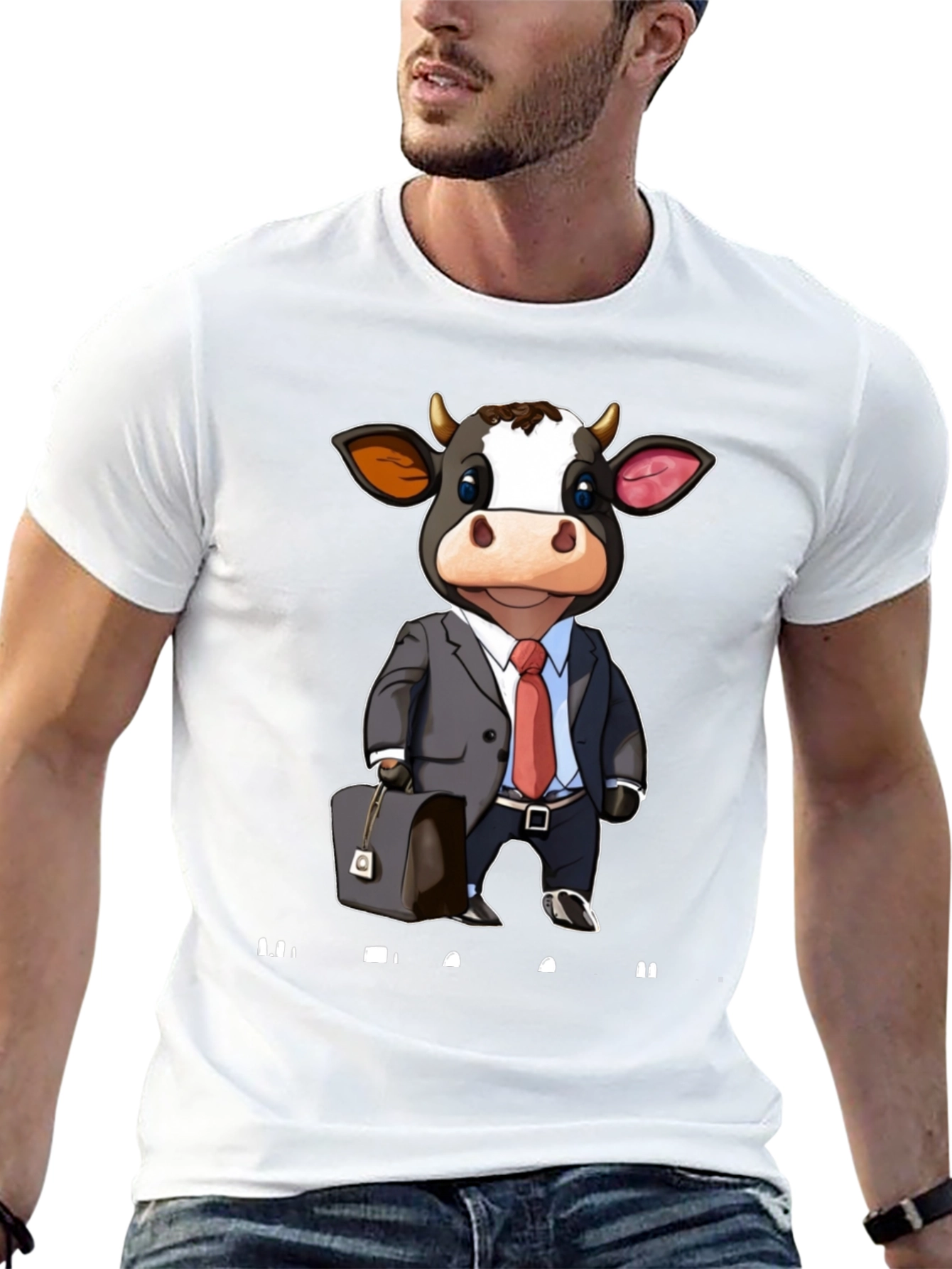 Cow Business Cartoon T-Shirt