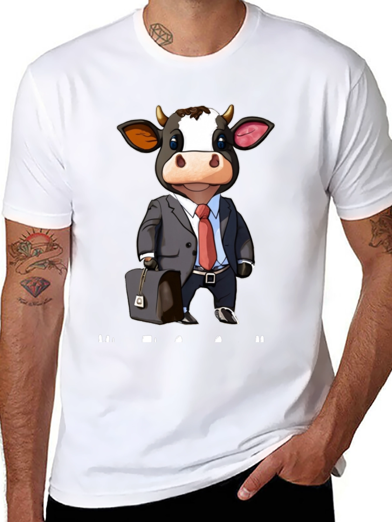 Cow Business Cartoon T-Shirt