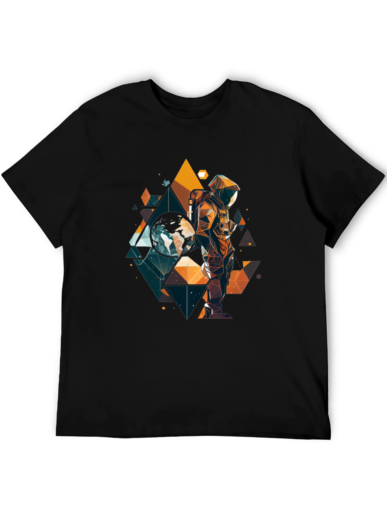 Geometric Astronaut Graphic T-Shirt - Space Explorer Tee