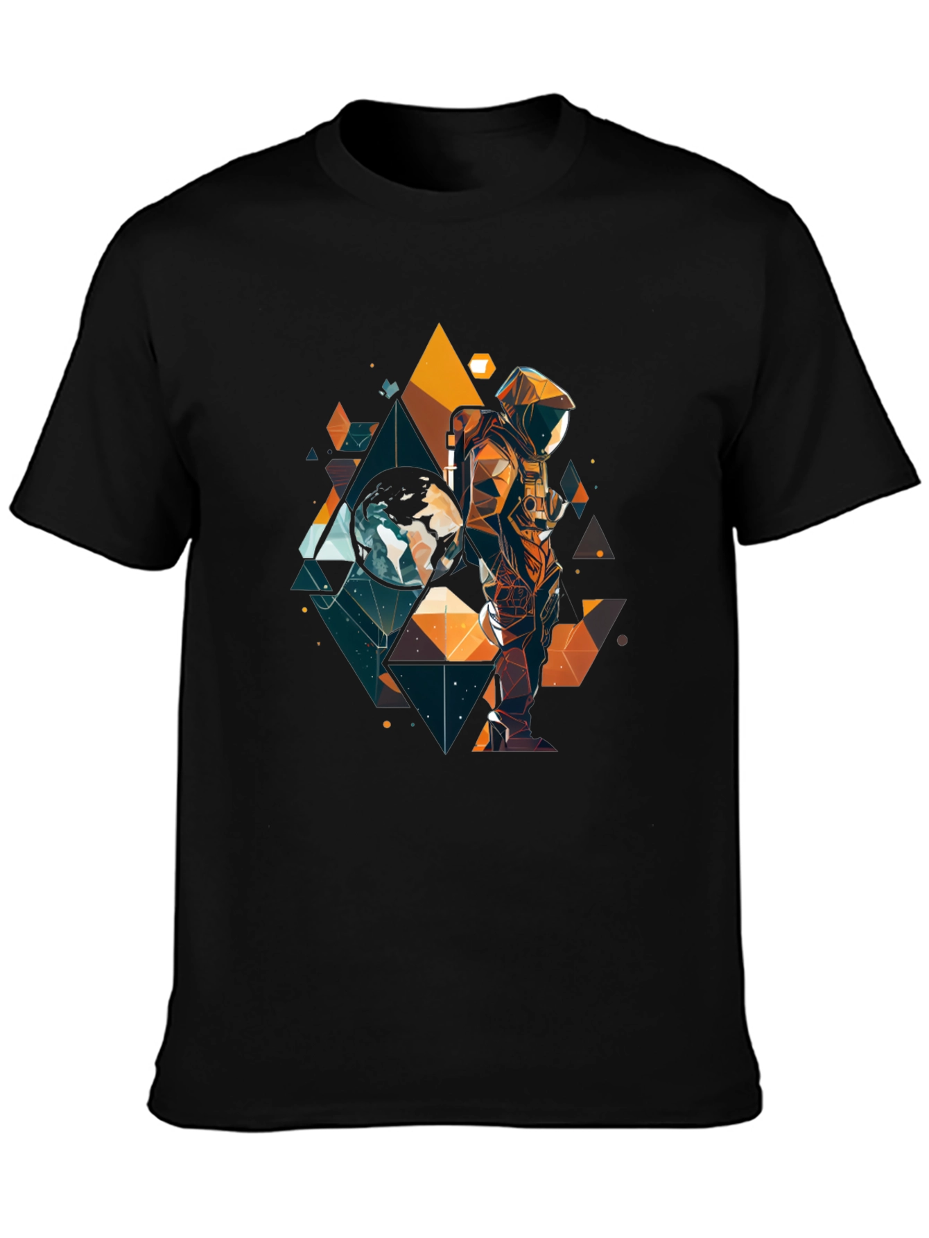 Geometric Astronaut Graphic T-Shirt - Space Explorer Tee