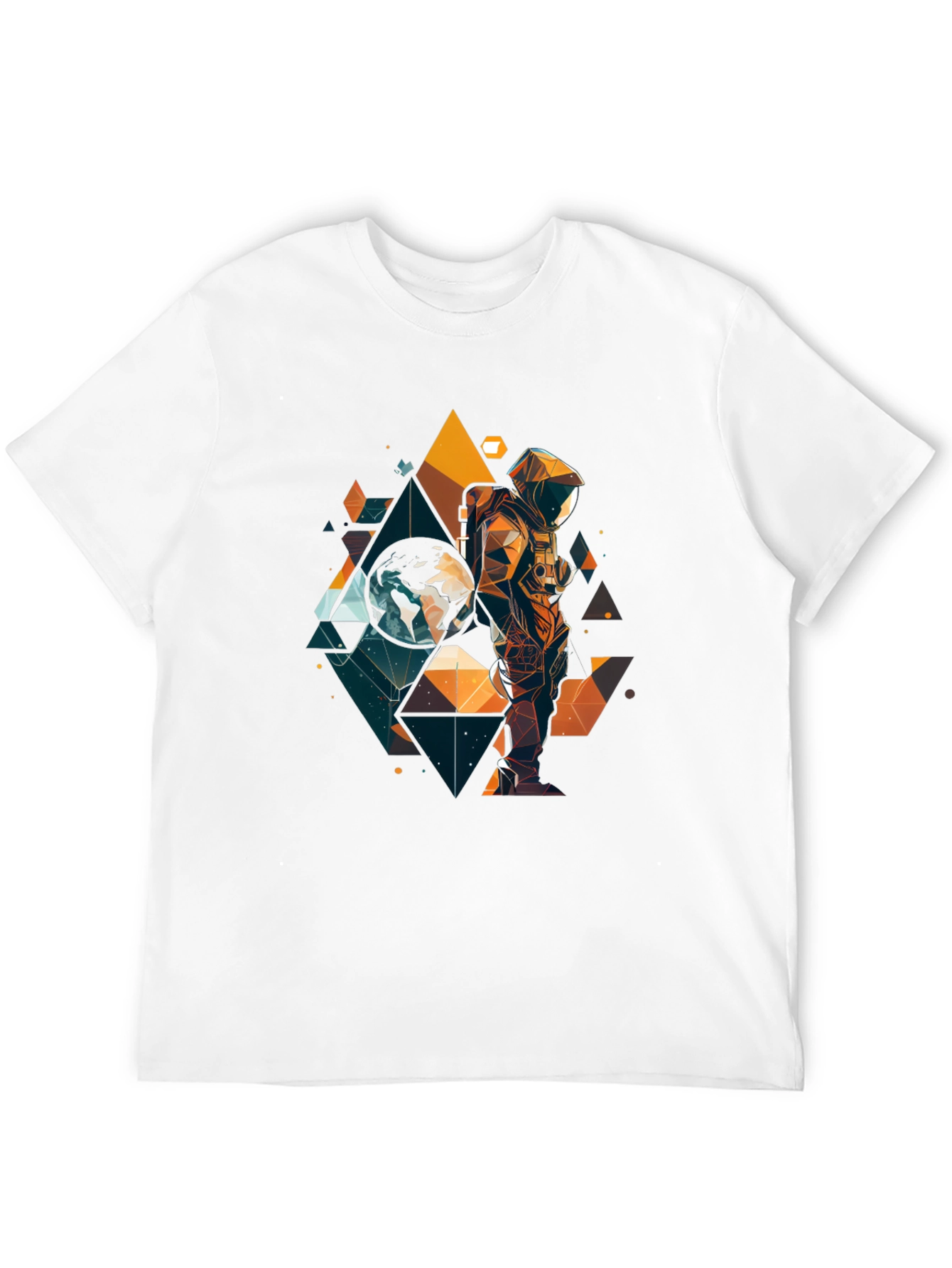 Geometric Astronaut Graphic T-Shirt - Space Explorer Tee