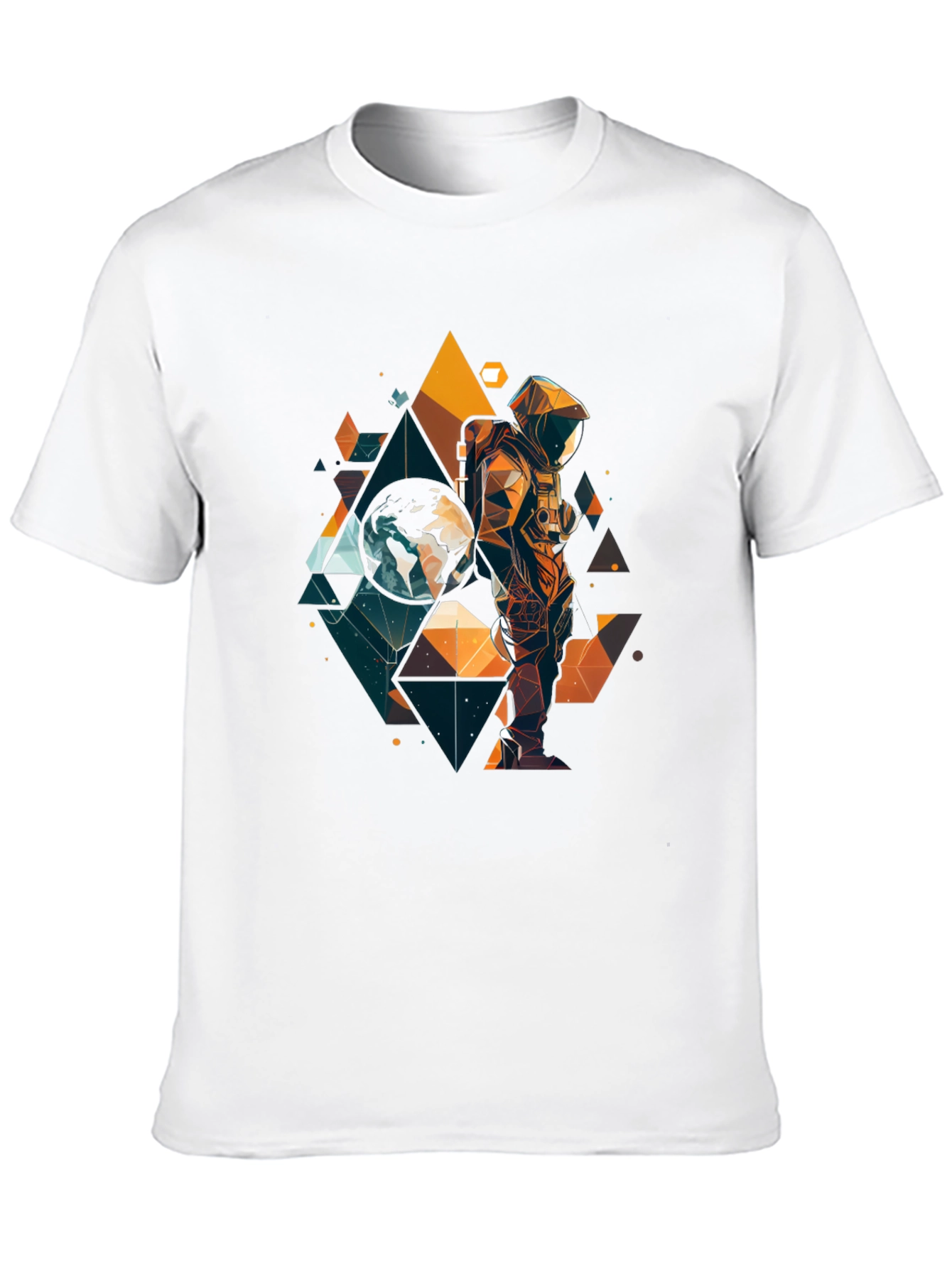 Geometric Astronaut Graphic T-Shirt - Space Explorer Tee
