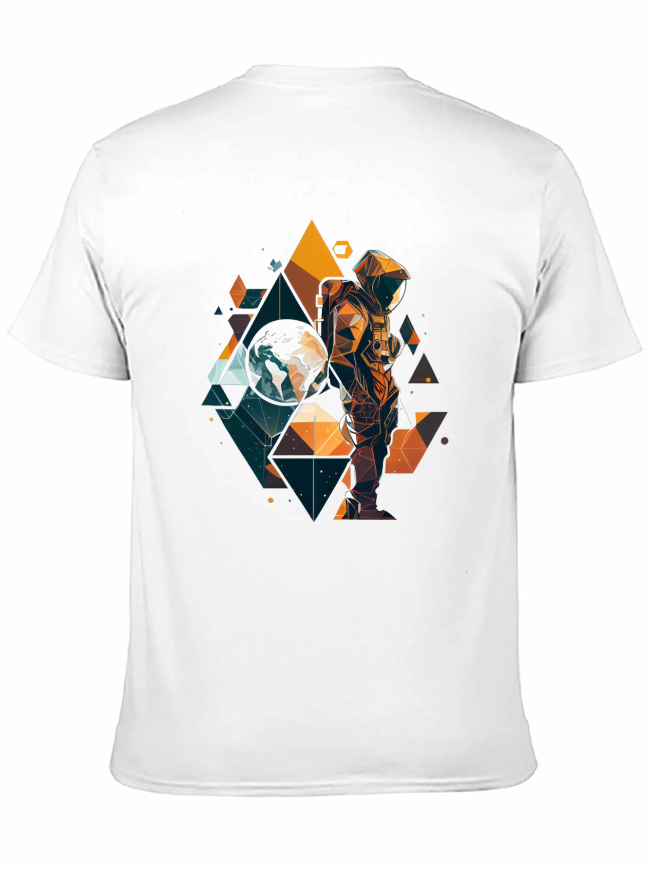 Geometric Astronaut Graphic T-Shirt - Space Explorer Tee