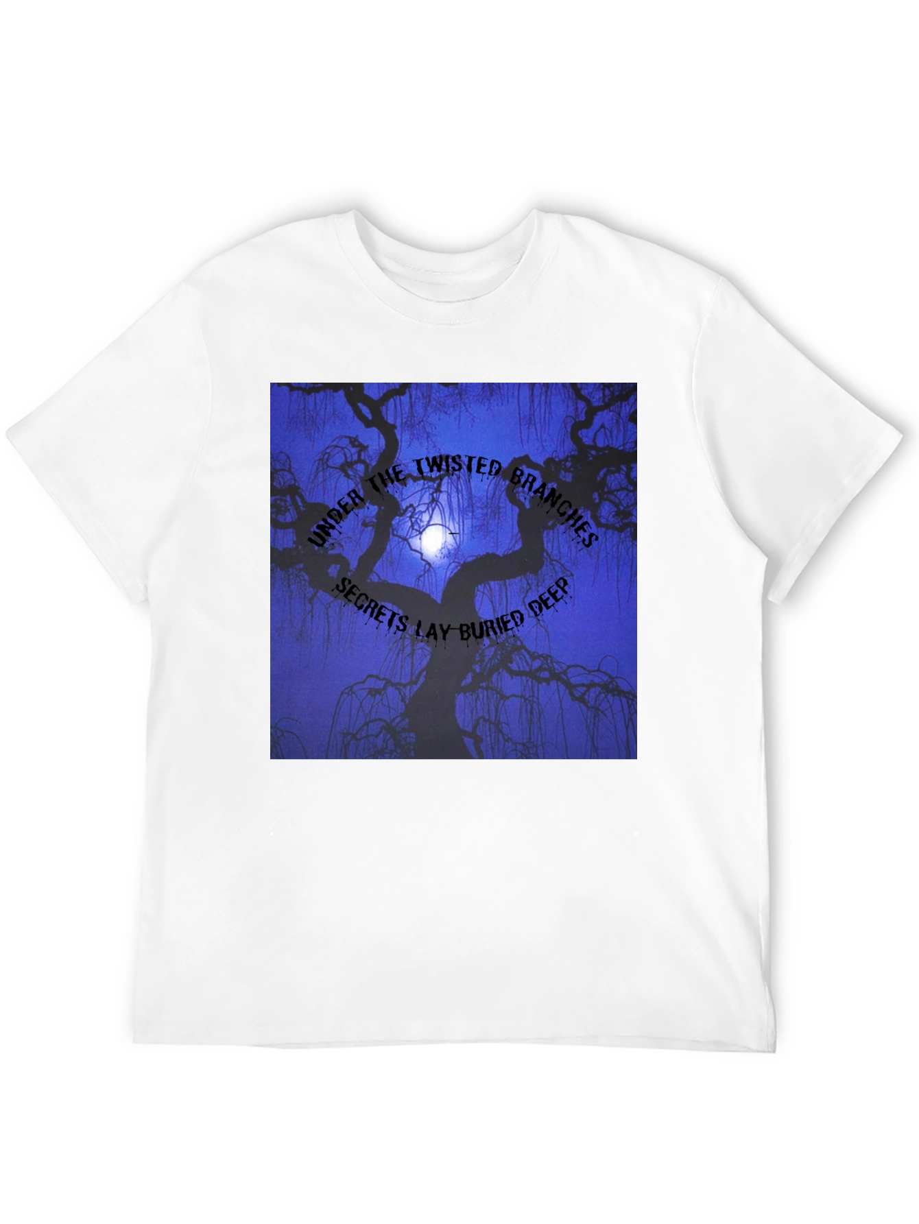 Twisted Branches Graphic Tee - Dark Aesthetic
