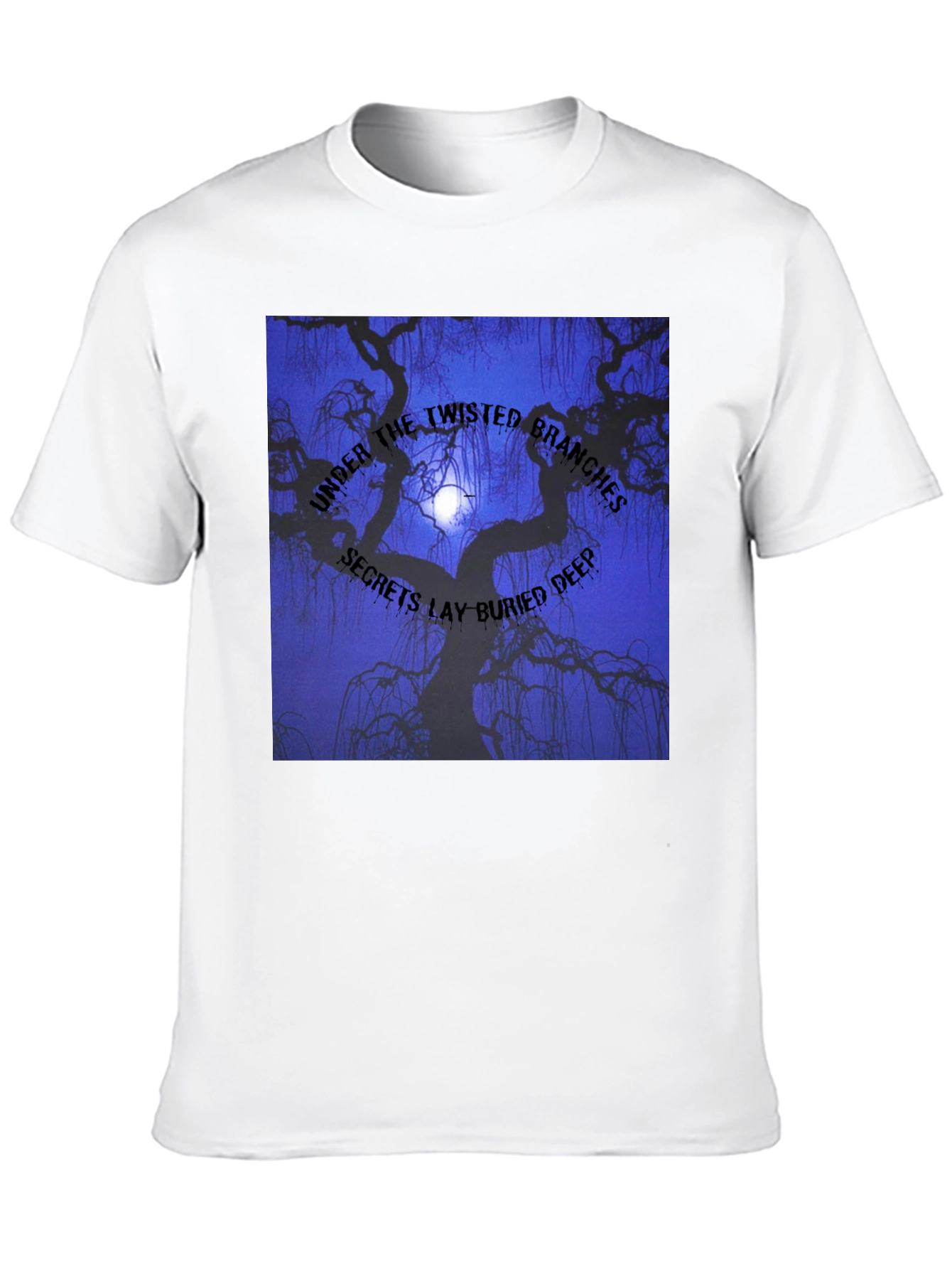 Twisted Branches Graphic Tee - Dark Aesthetic