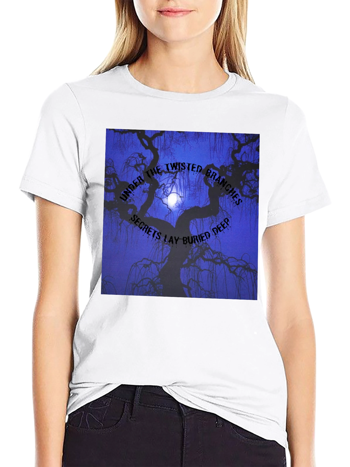 Twisted Branches Graphic Tee - Dark Aesthetic