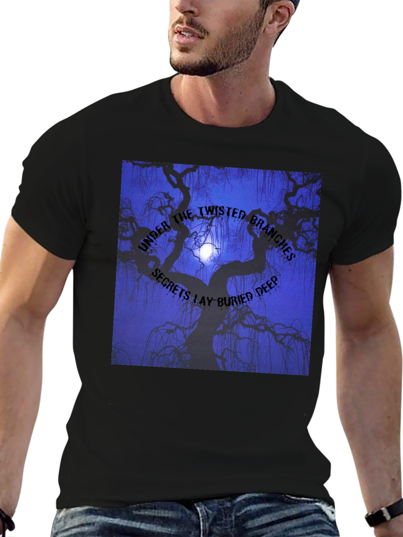 Twisted Branches Graphic Tee - Dark Aesthetic