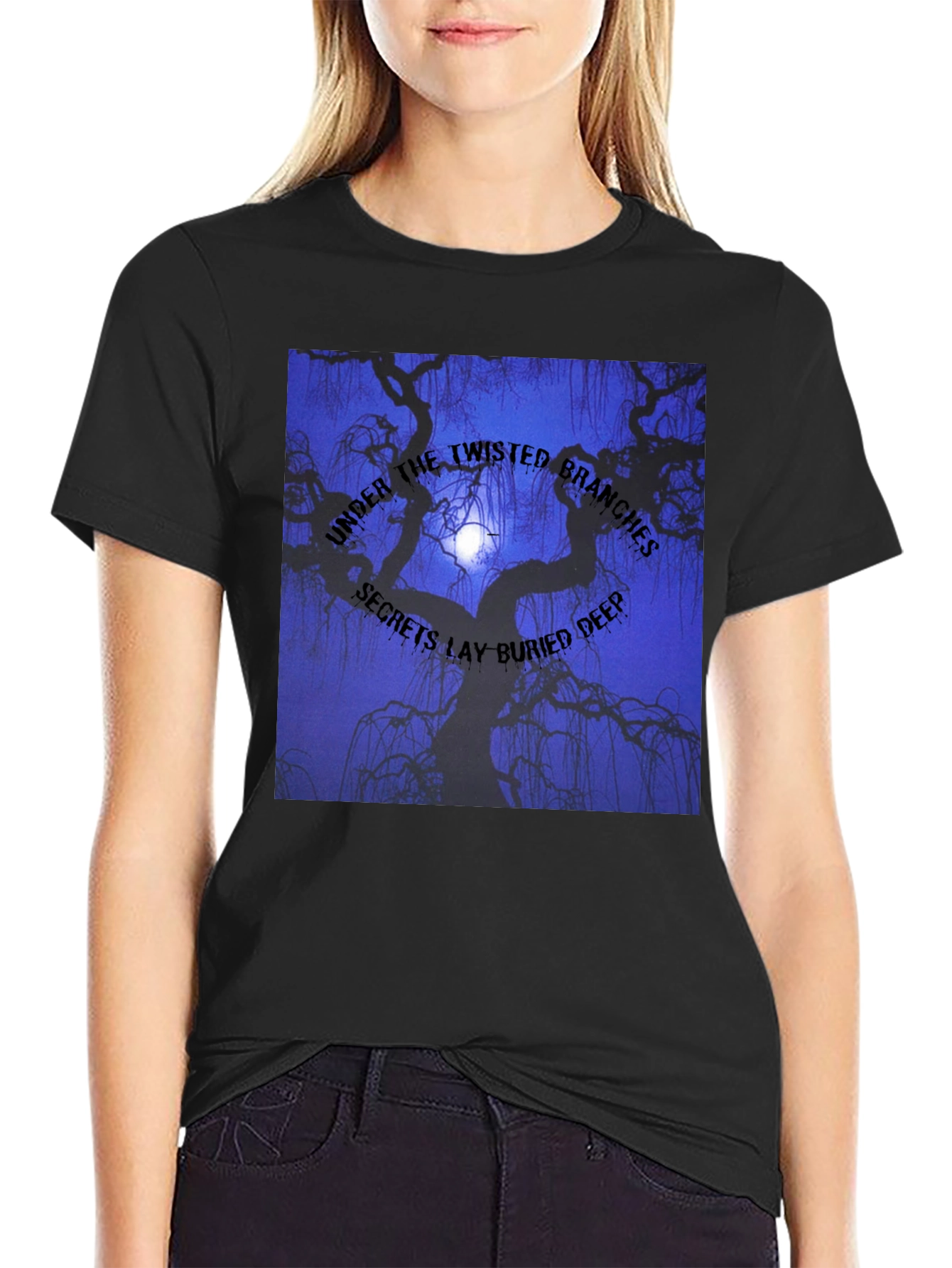 Twisted Branches Graphic Tee - Dark Aesthetic