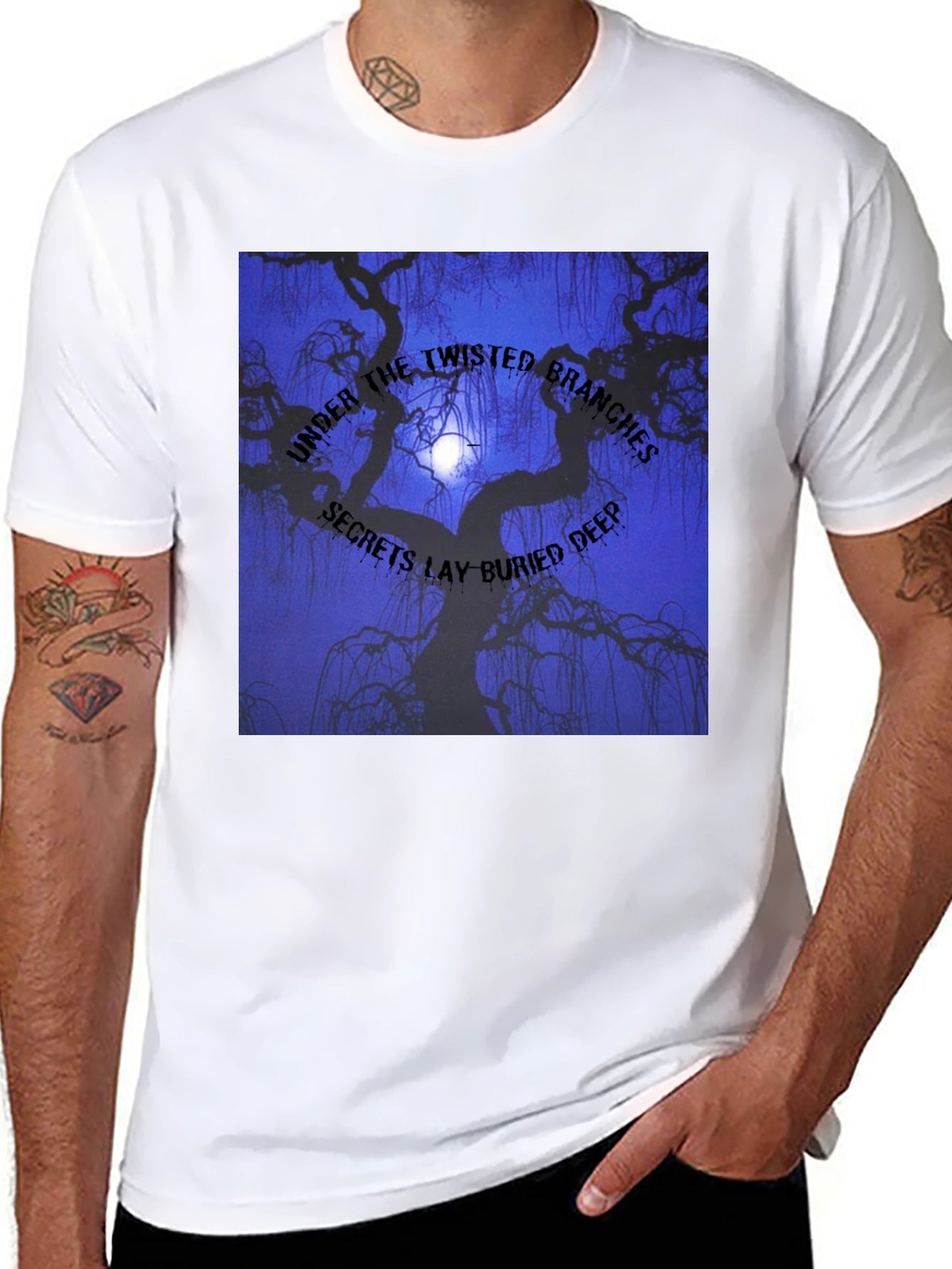 Twisted Branches Graphic Tee - Dark Aesthetic