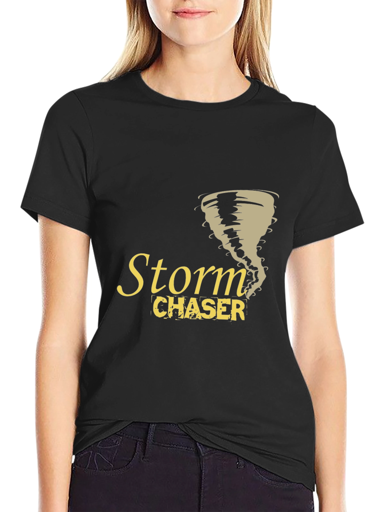 Storm Chaser Black T-Shirt Tornado Graphic Design