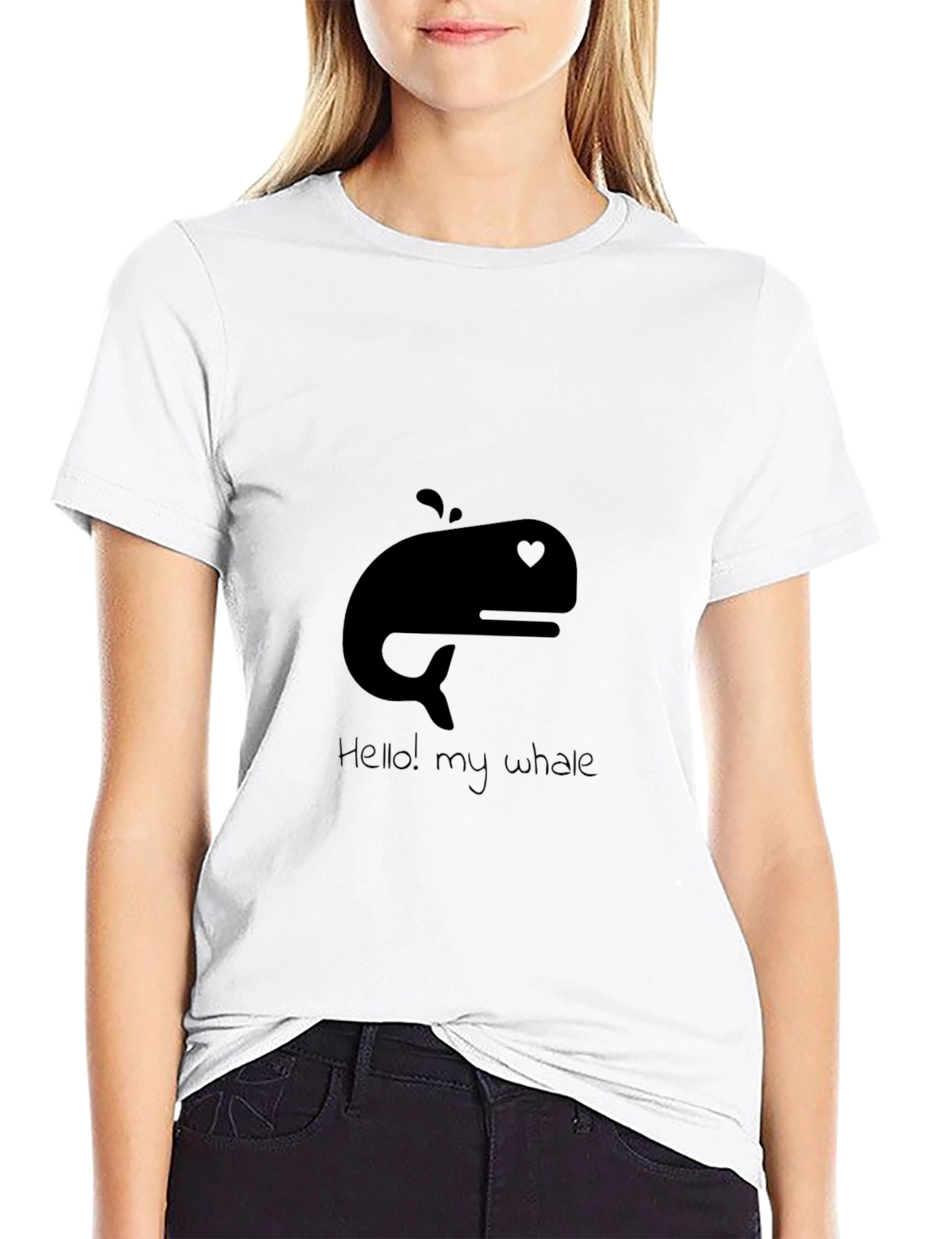 Whale Heart Graphic Tee - Mens Black T-Shirt