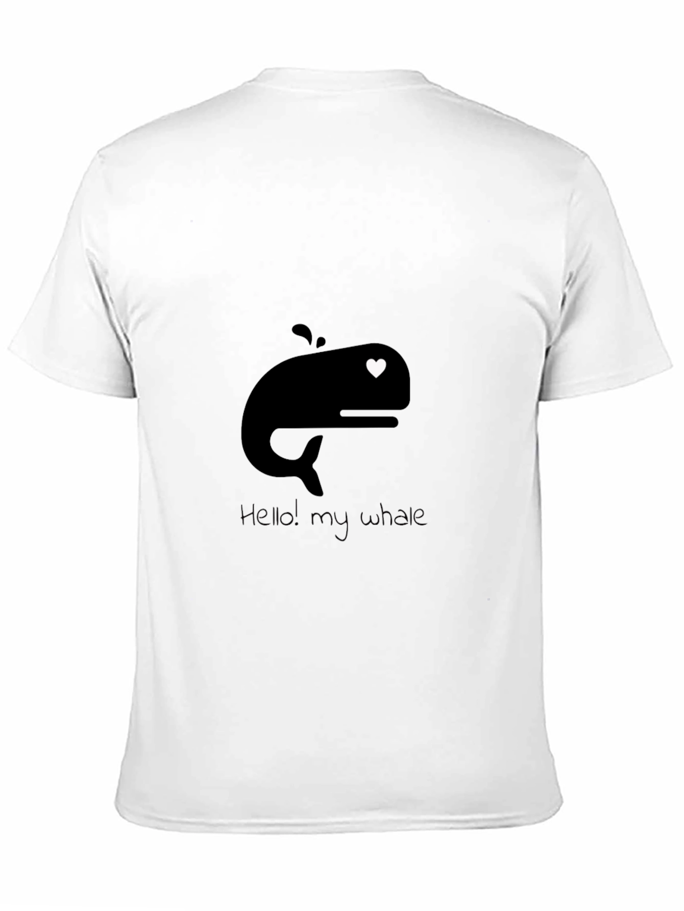 Whale Heart Graphic Tee - Mens Black T-Shirt