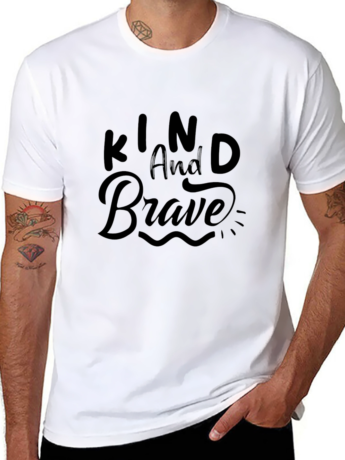 Kind and Brave Black Graphic Tee