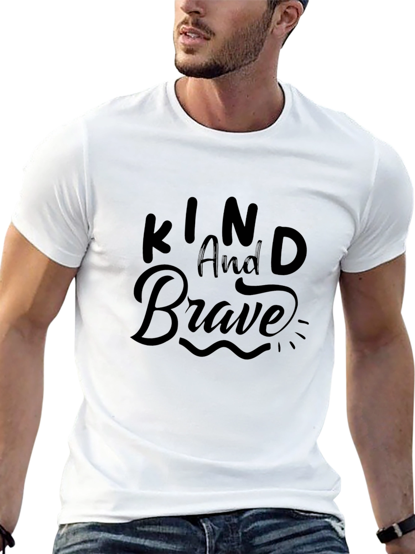 Kind and Brave Black Graphic Tee