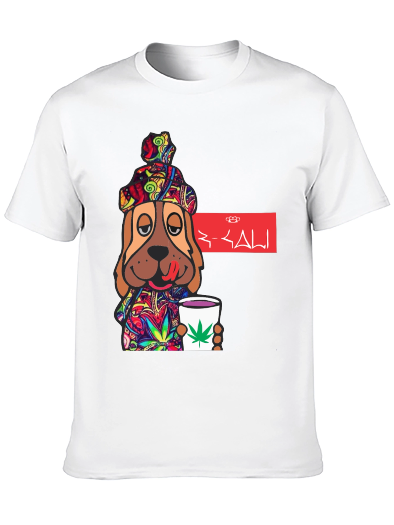 Novelty Dog Graphic T-Shirt - Cannabis Cup Design