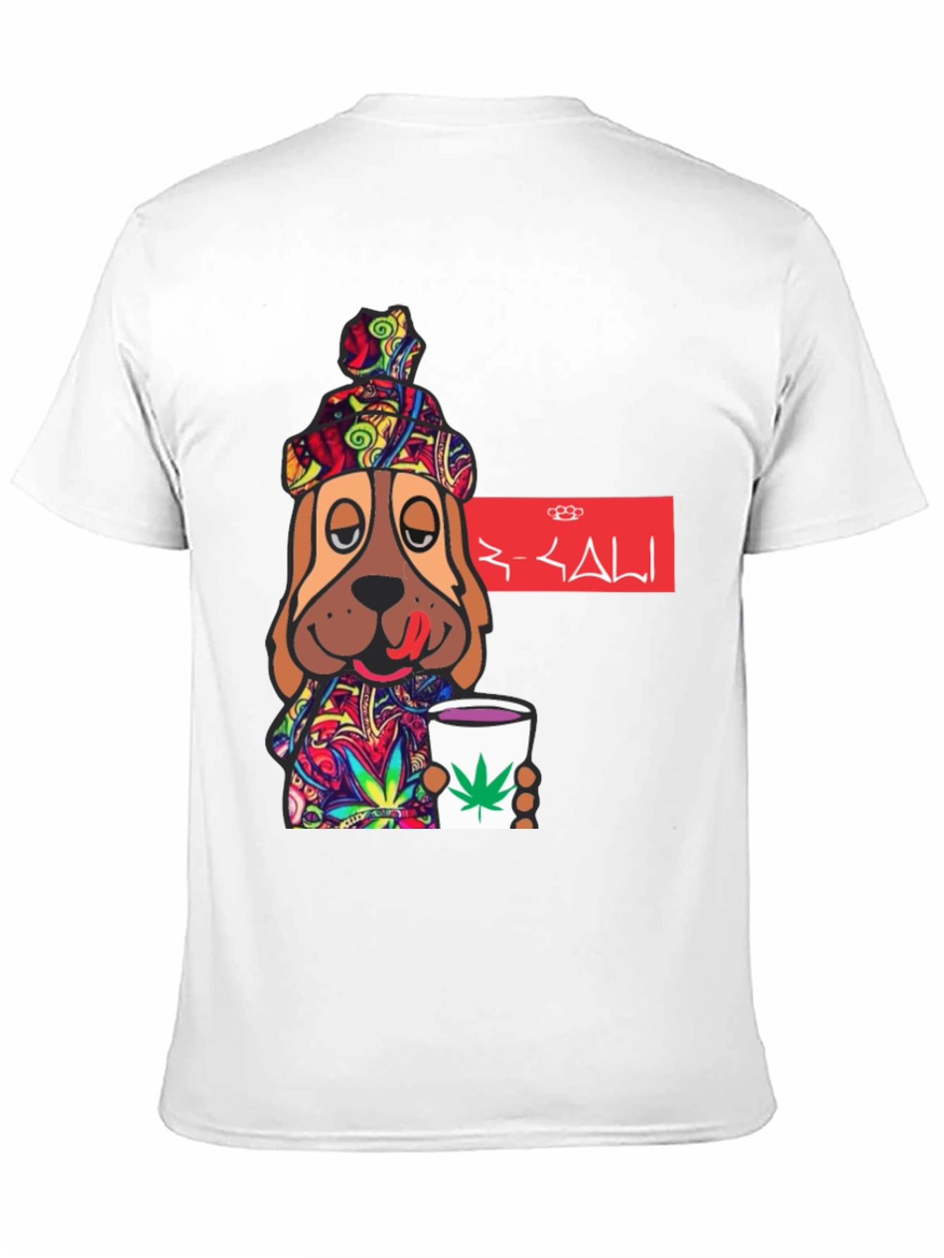 Novelty Dog Graphic T-Shirt - Cannabis Cup Design