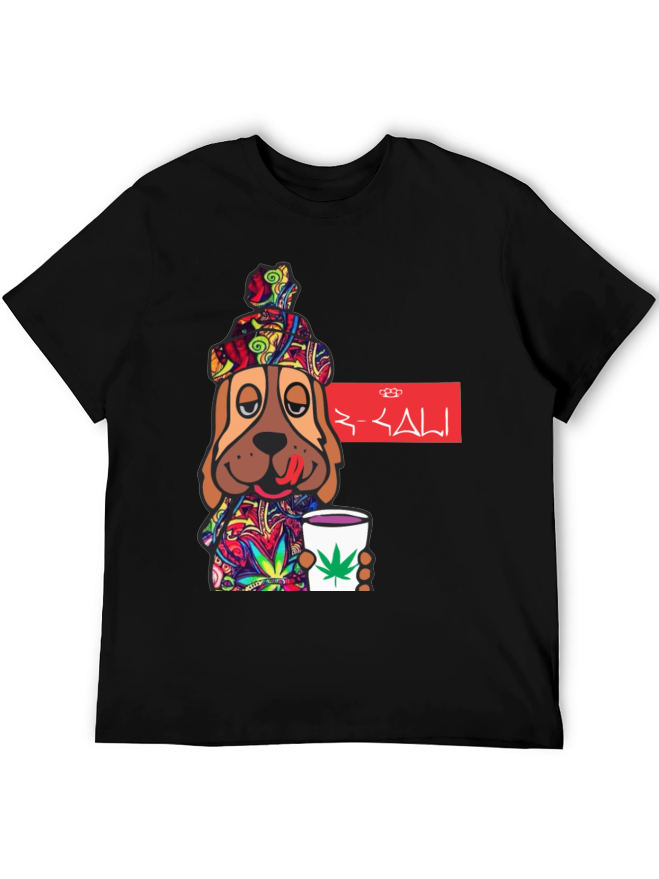 Novelty Dog Graphic T-Shirt - Cannabis Cup Design